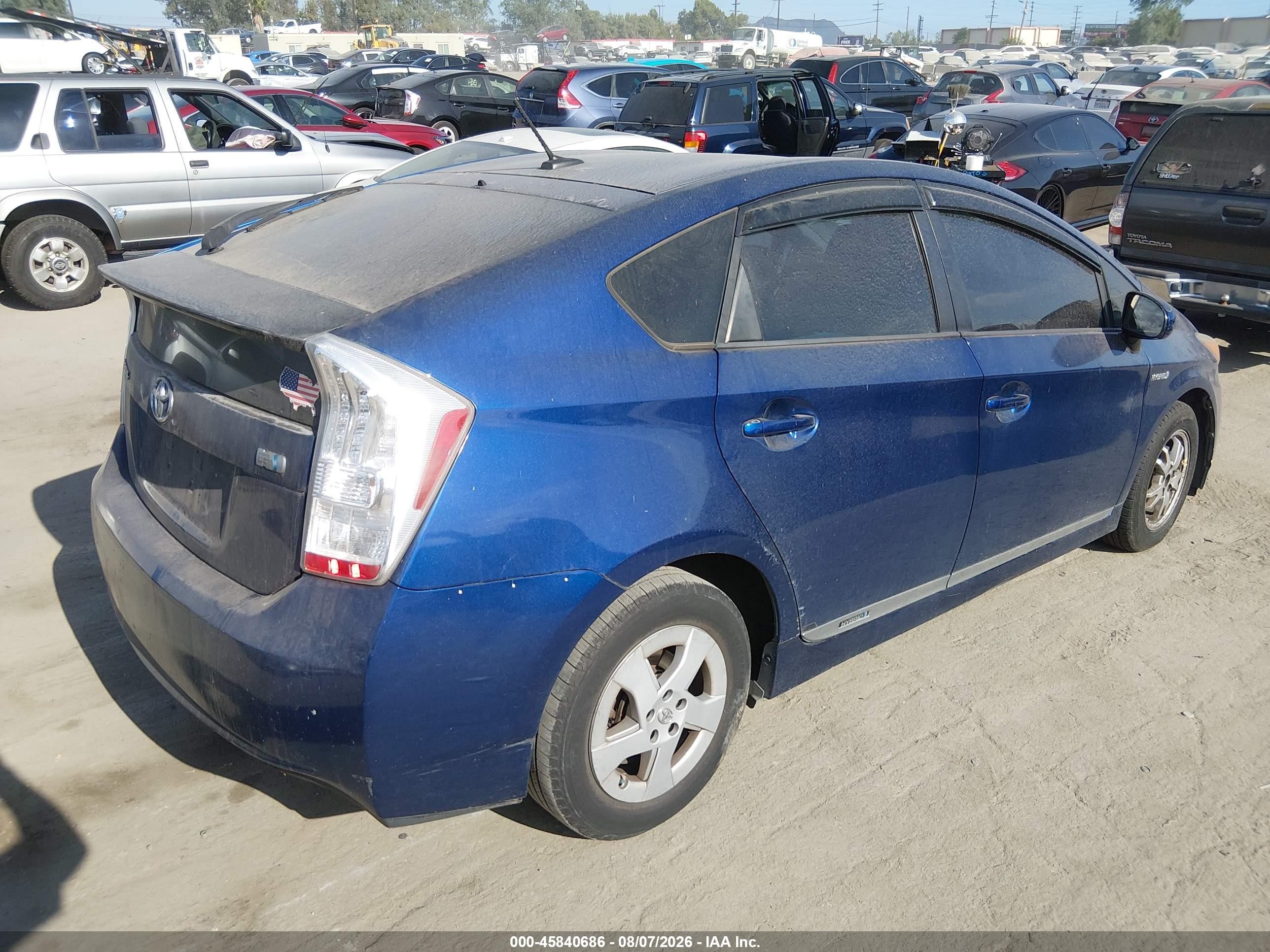 2010 Toyota Prius Ii Blue vin: JTDKN3DU4A0225581