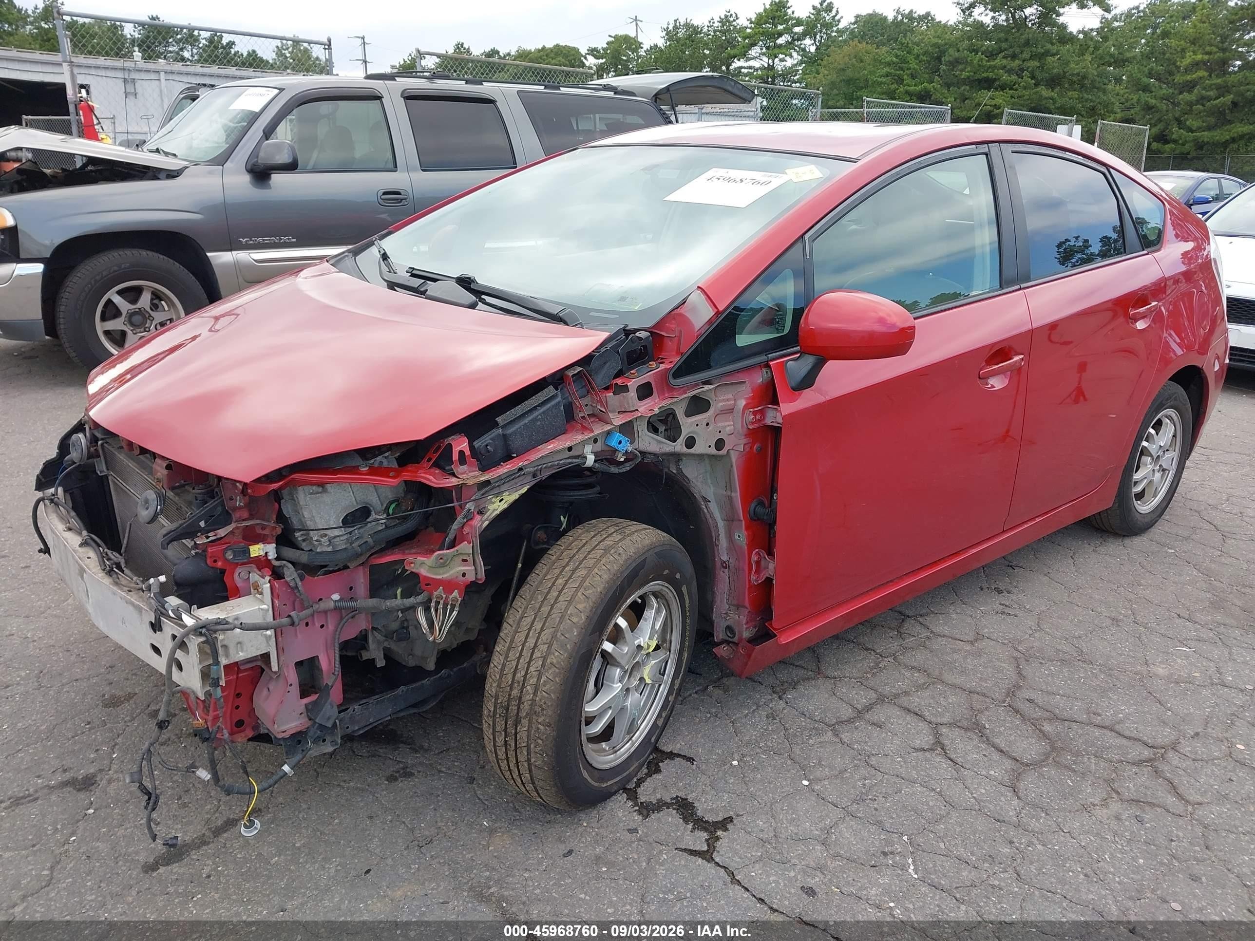 2010 Toyota Prius Ii Red vin: JTDKN3DU4A0228075