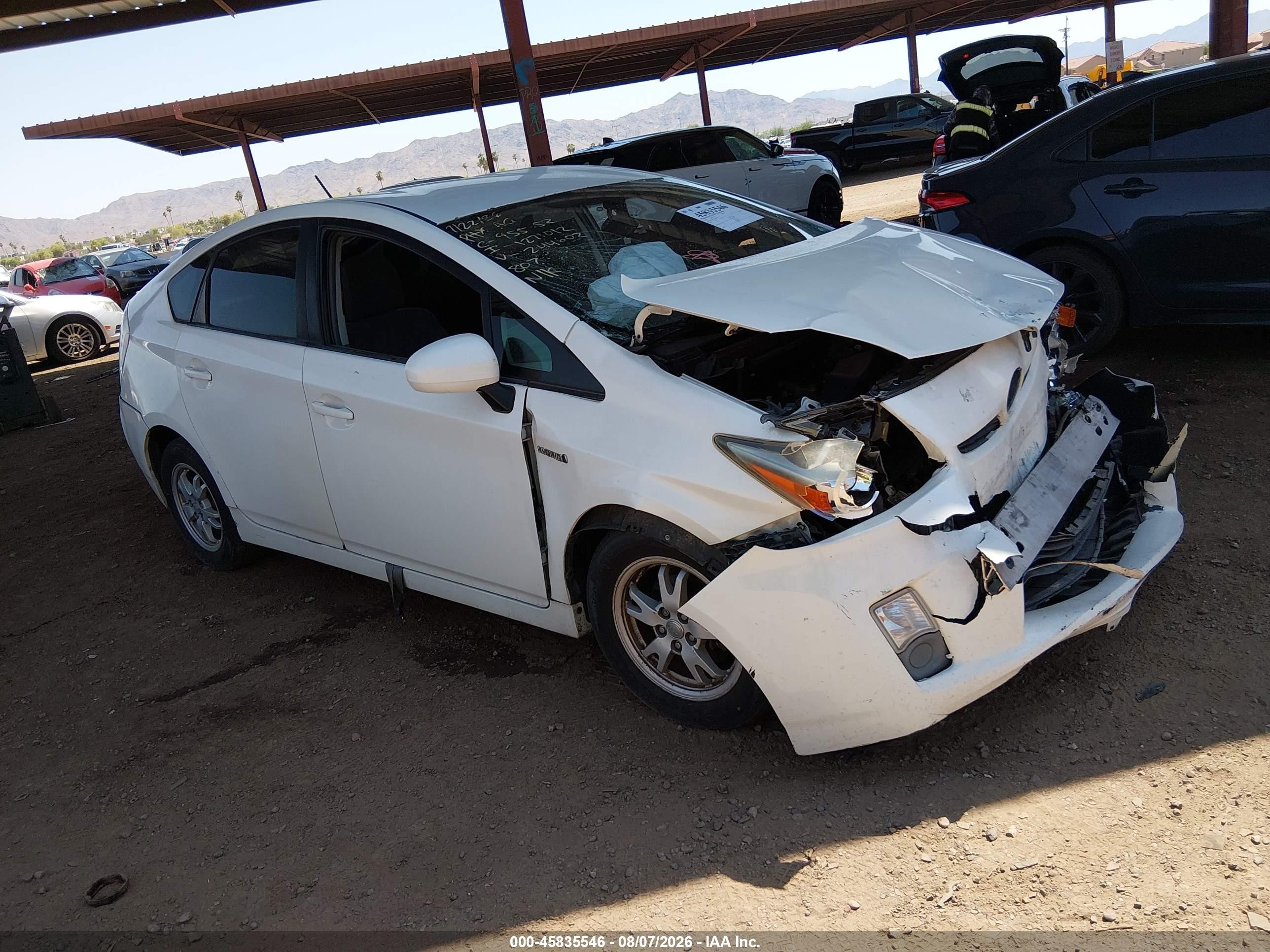 2010 Toyota Prius Ii White vin: JTDKN3DU4A0244602