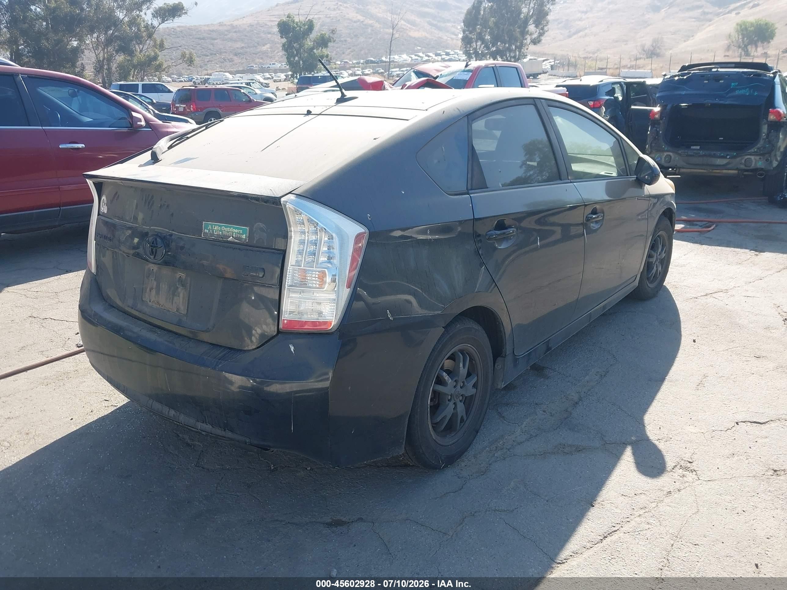 2010 Toyota Prius Iv Black vin: JTDKN3DU4A5216592