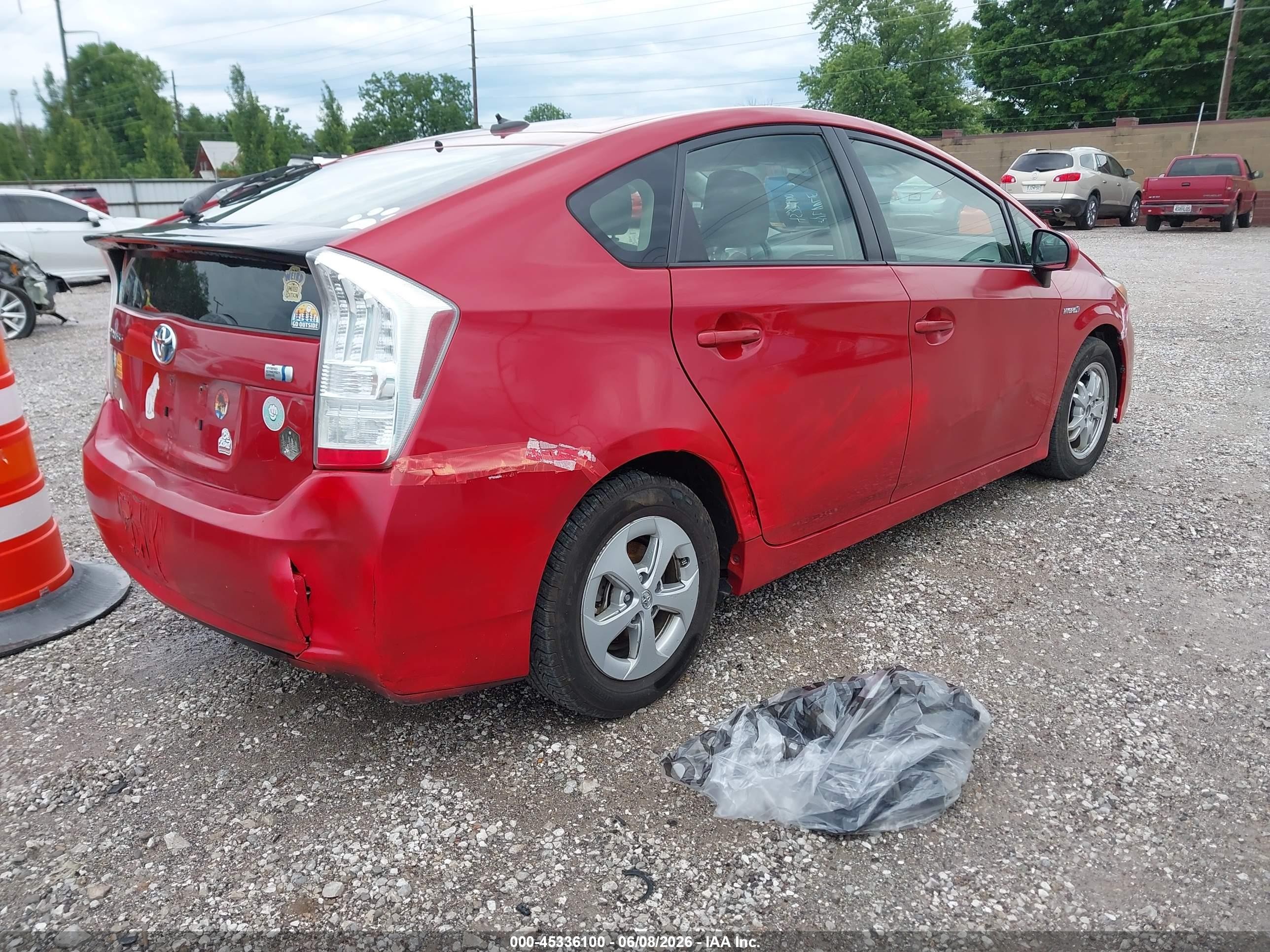 2011 Toyota Prius Three Red vin: JTDKN3DU4B5367594