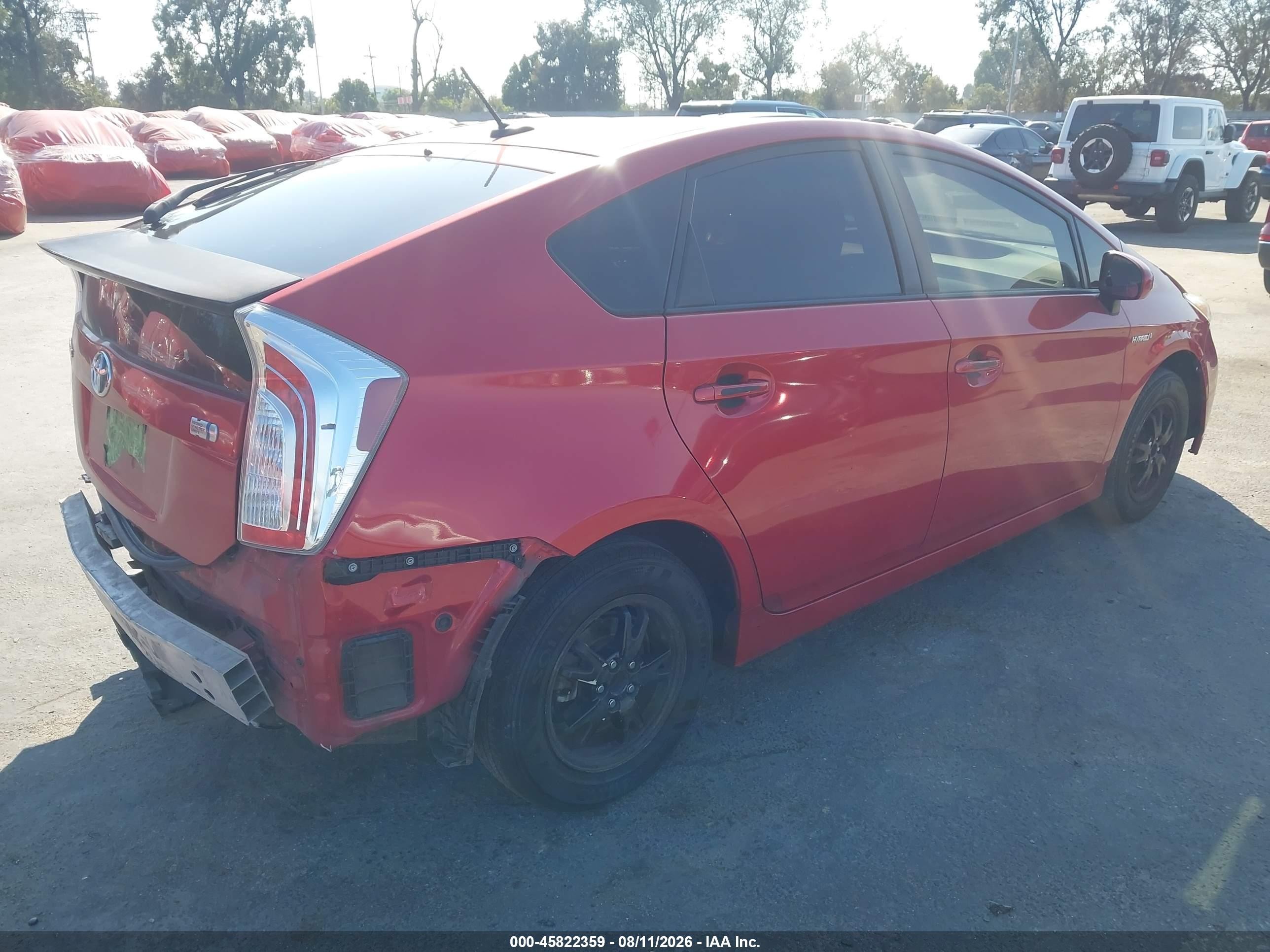 2012 Toyota Prius Three Red vin: JTDKN3DU4C1601581