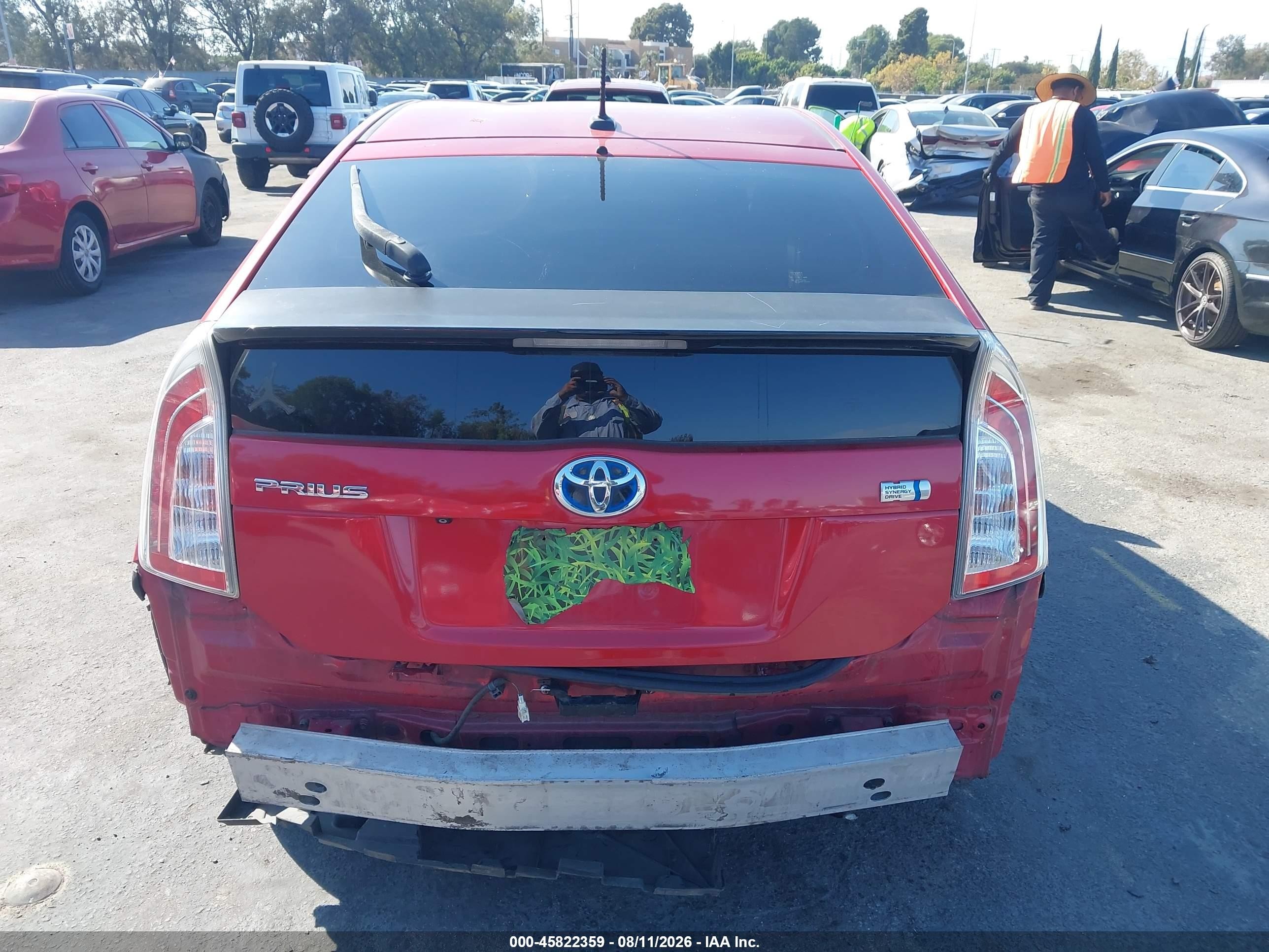 2012 Toyota Prius Three Red vin: JTDKN3DU4C1601581