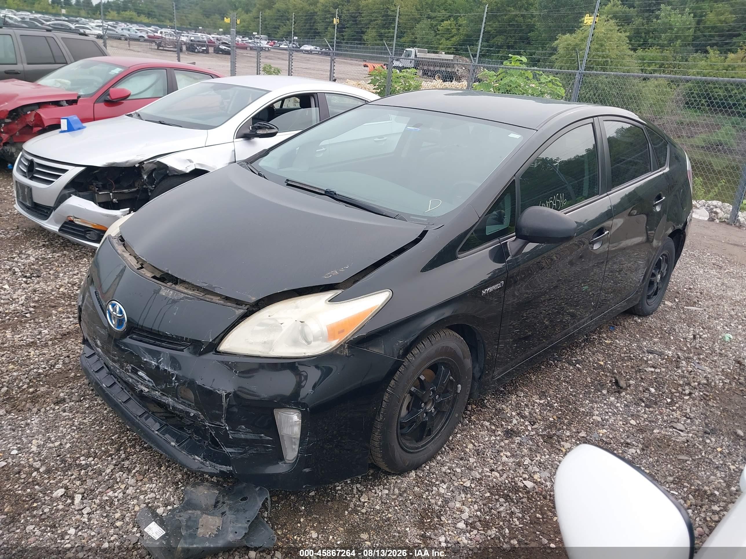 2012 Toyota Prius Two Black vin: JTDKN3DU4C5381786
