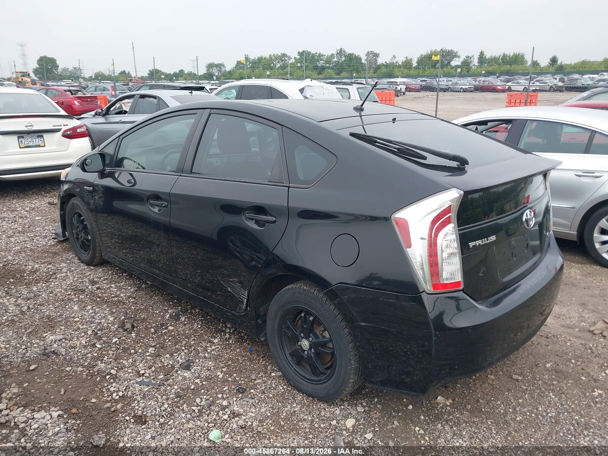 2012 Toyota Prius Two Black vin: JTDKN3DU4C5381786