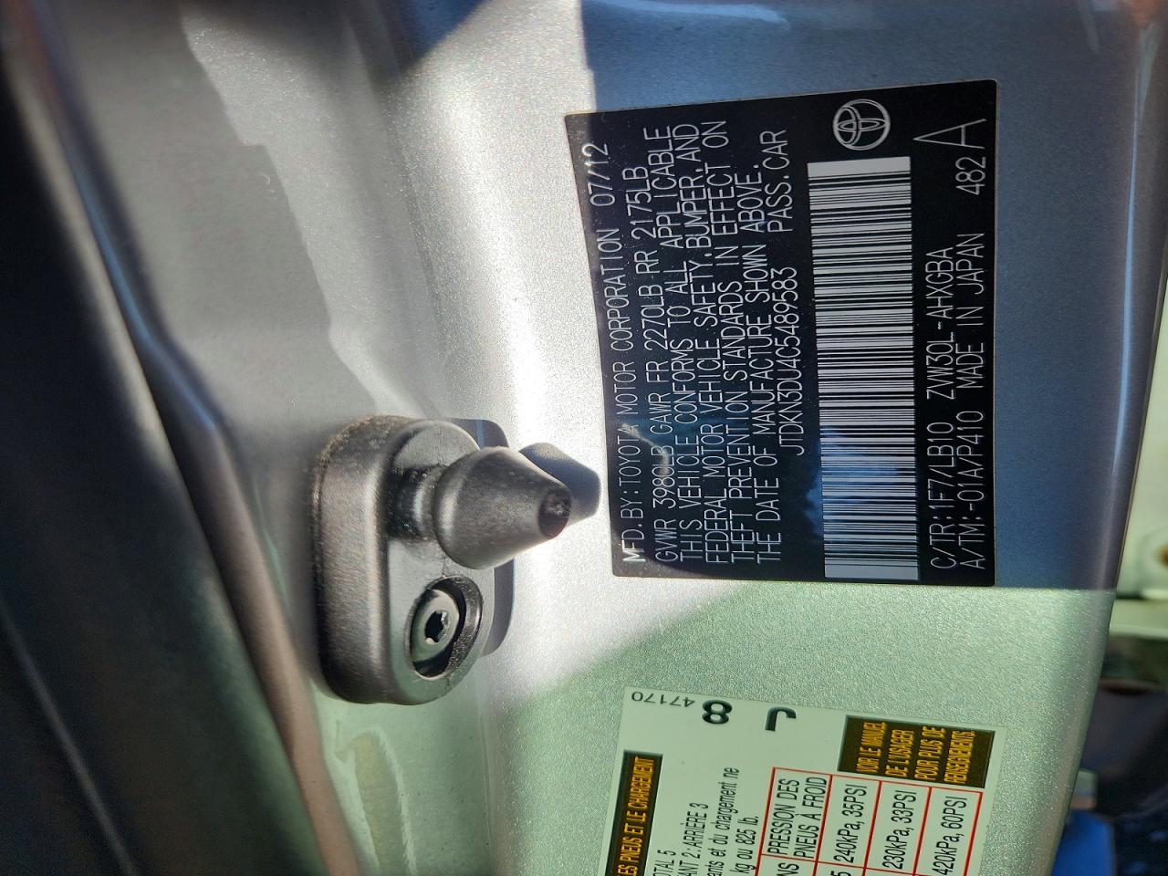 2012 Toyota Prius Four Silver vin: JTDKN3DU4C5489583