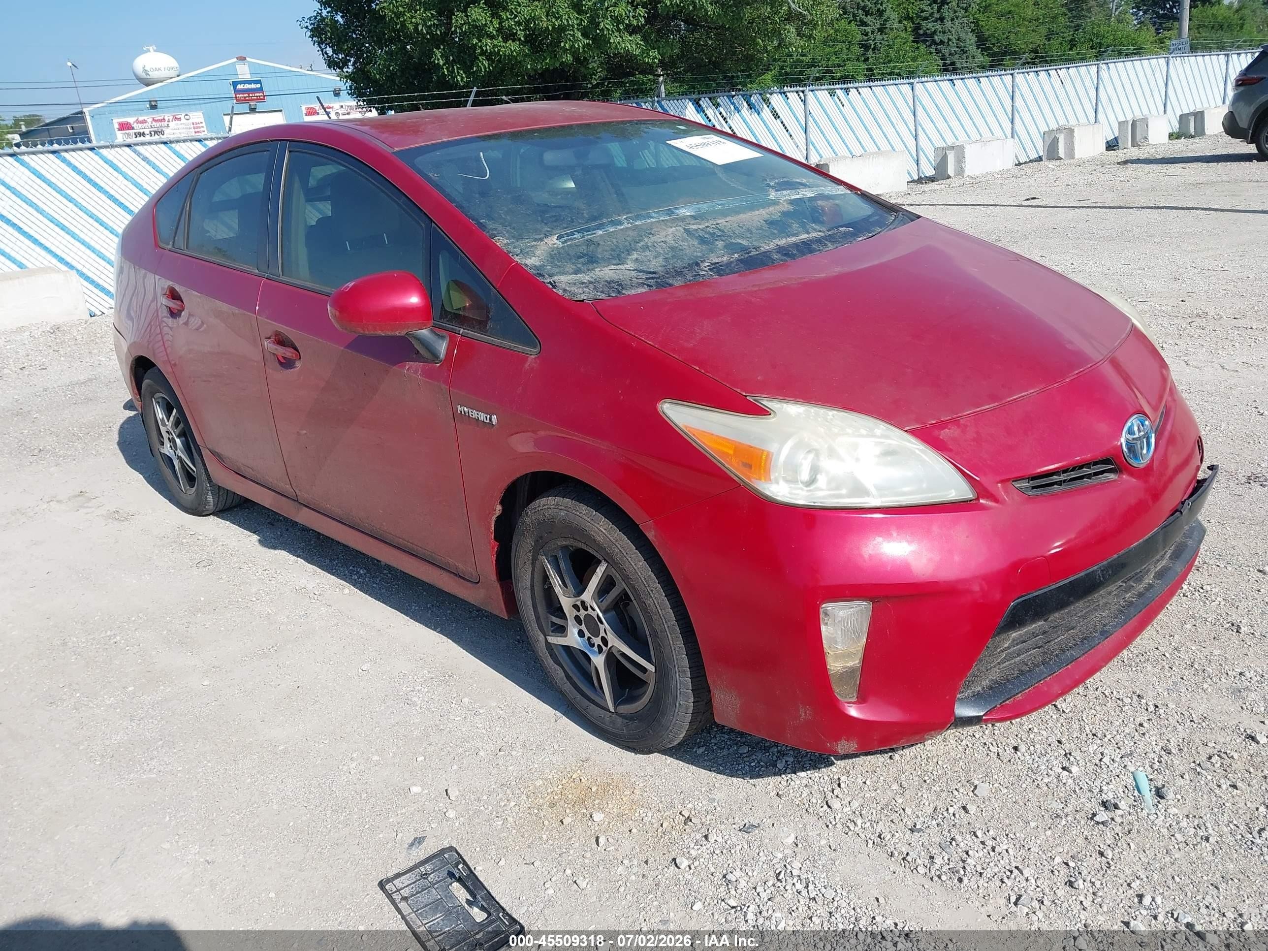 2013 Toyota Prius Two Red vin: JTDKN3DU4D0346857