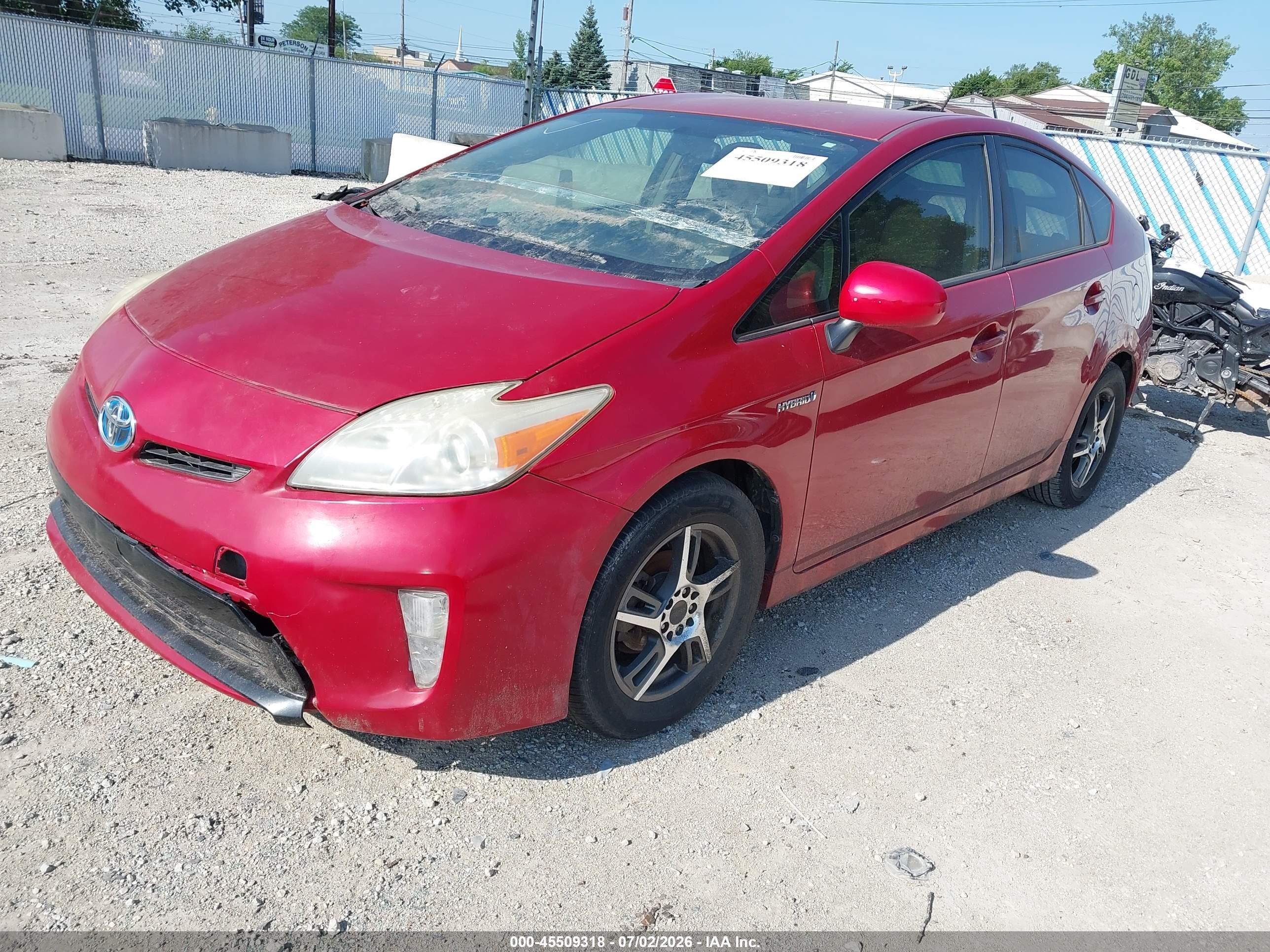 2013 Toyota Prius Two Red vin: JTDKN3DU4D0346857