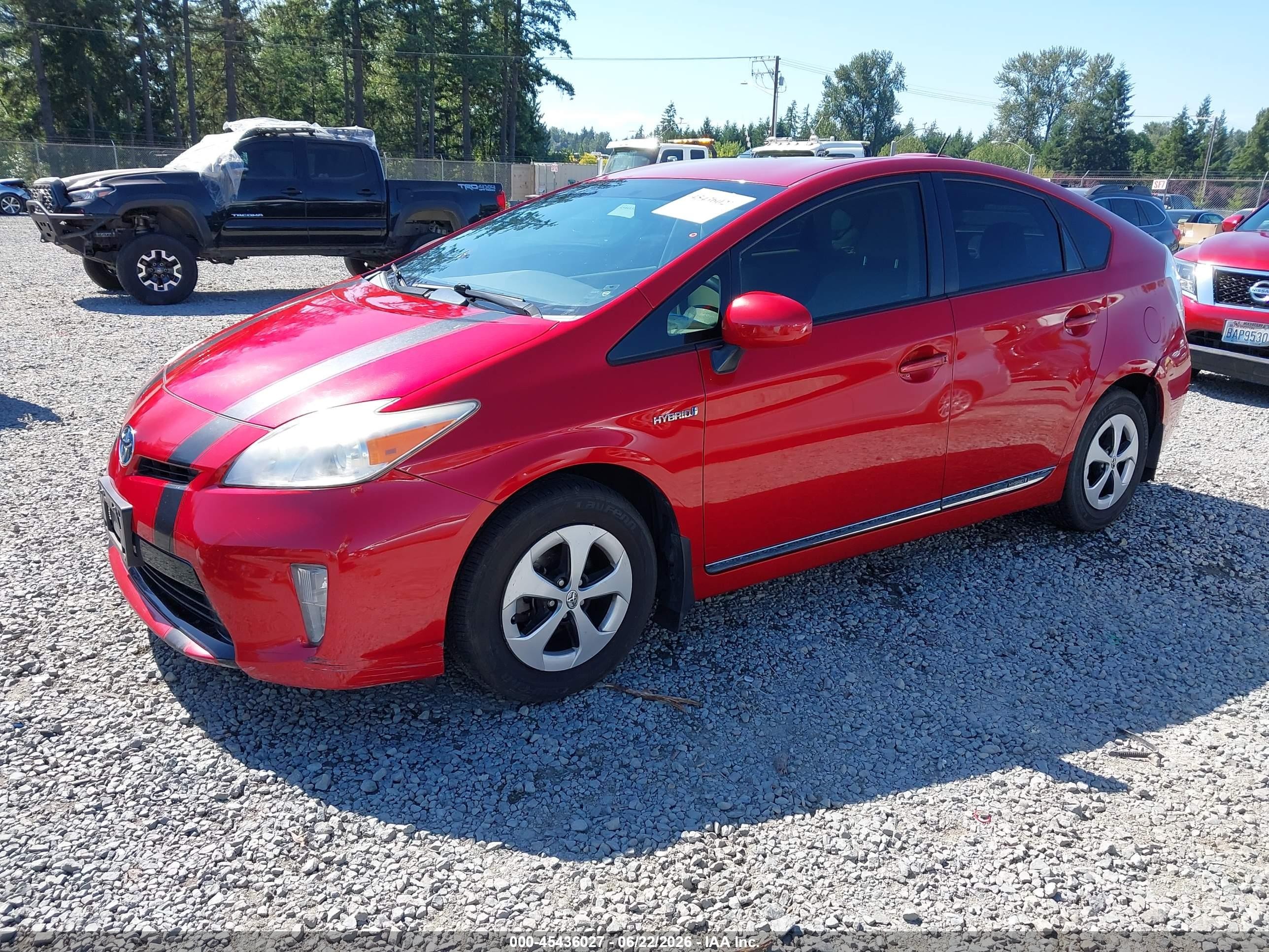 2013 Toyota Prius Three Red vin: JTDKN3DU4D0349905