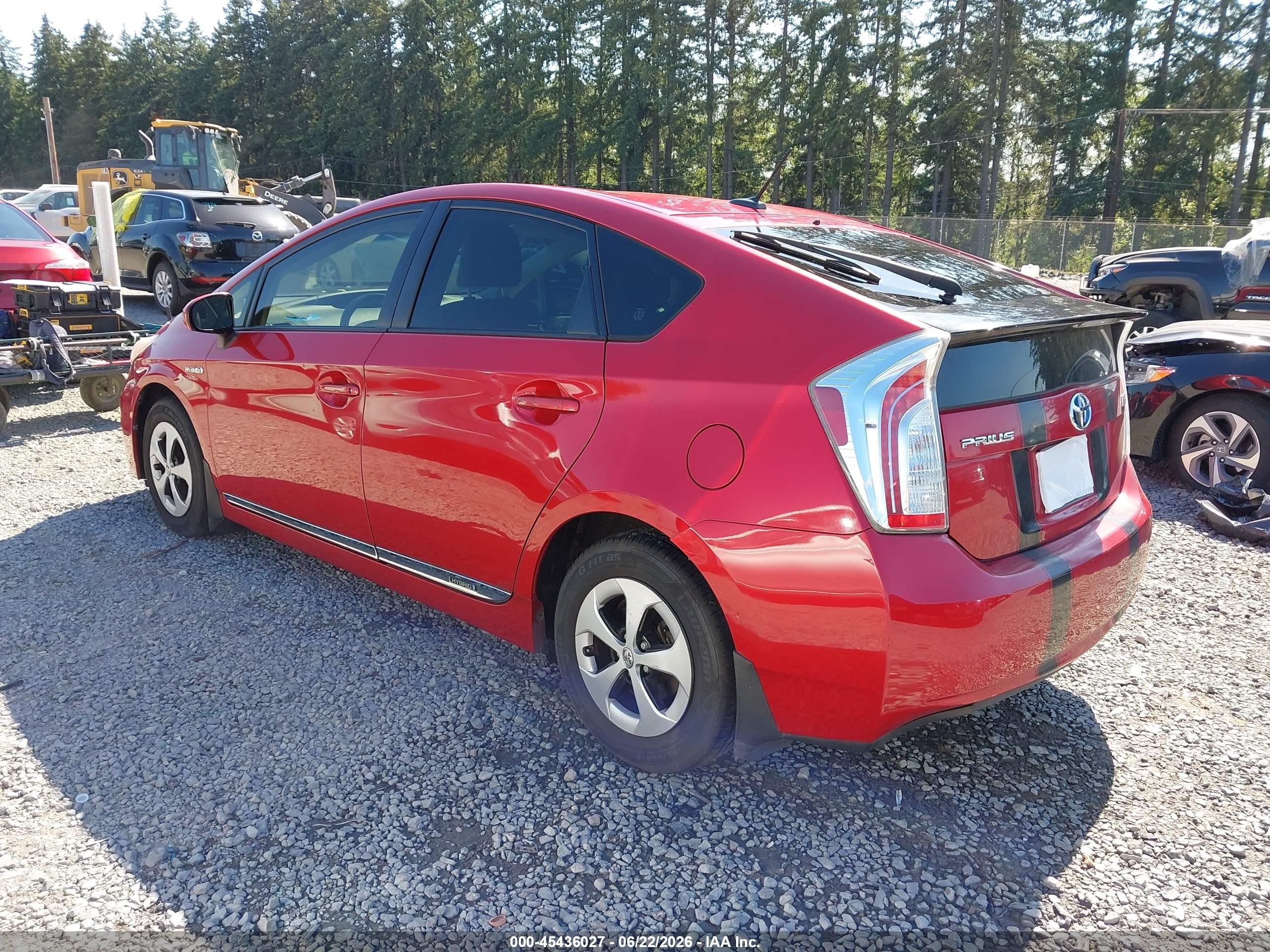 2013 Toyota Prius Three Red vin: JTDKN3DU4D0349905