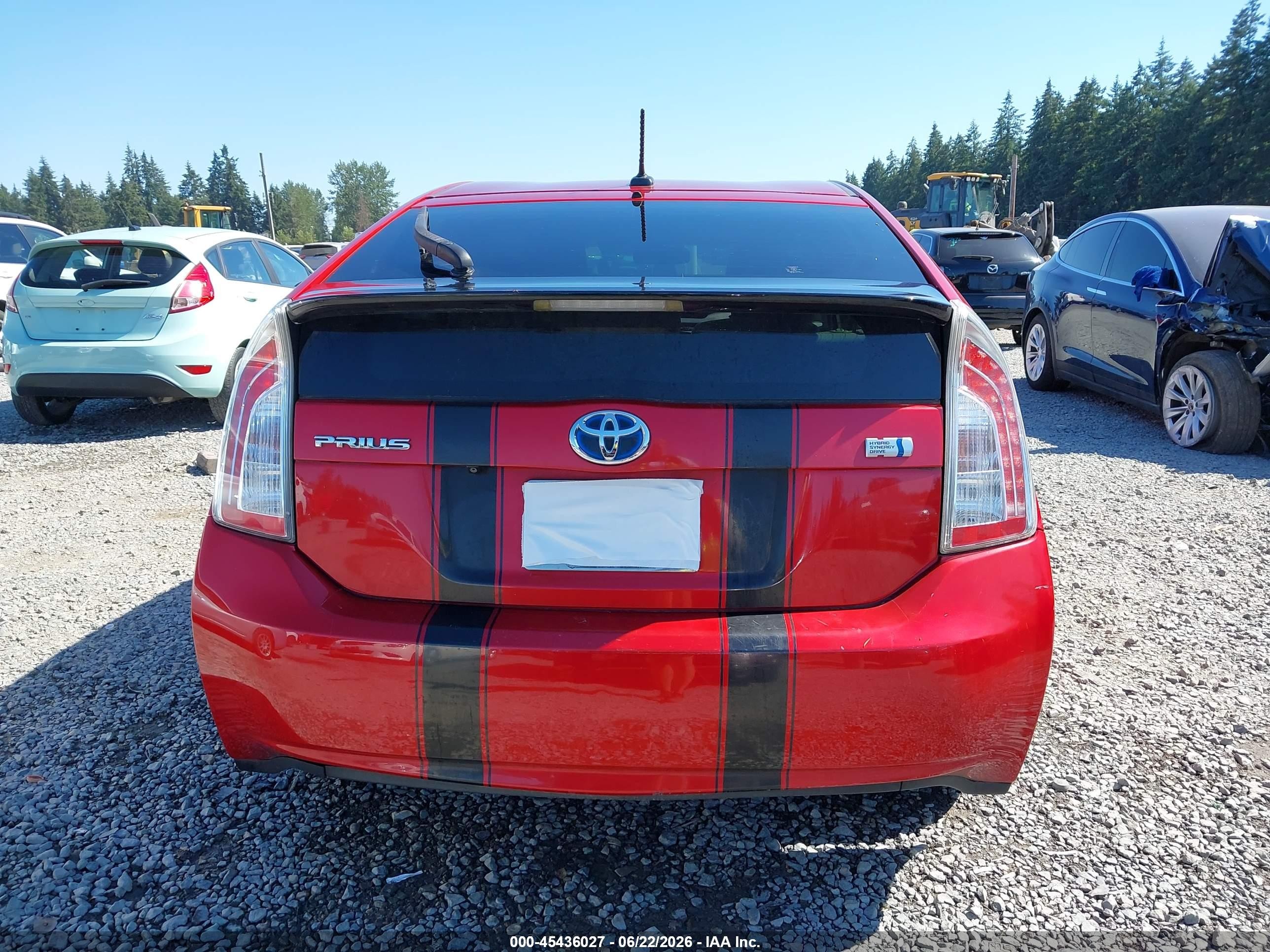 2013 Toyota Prius Three Red vin: JTDKN3DU4D0349905