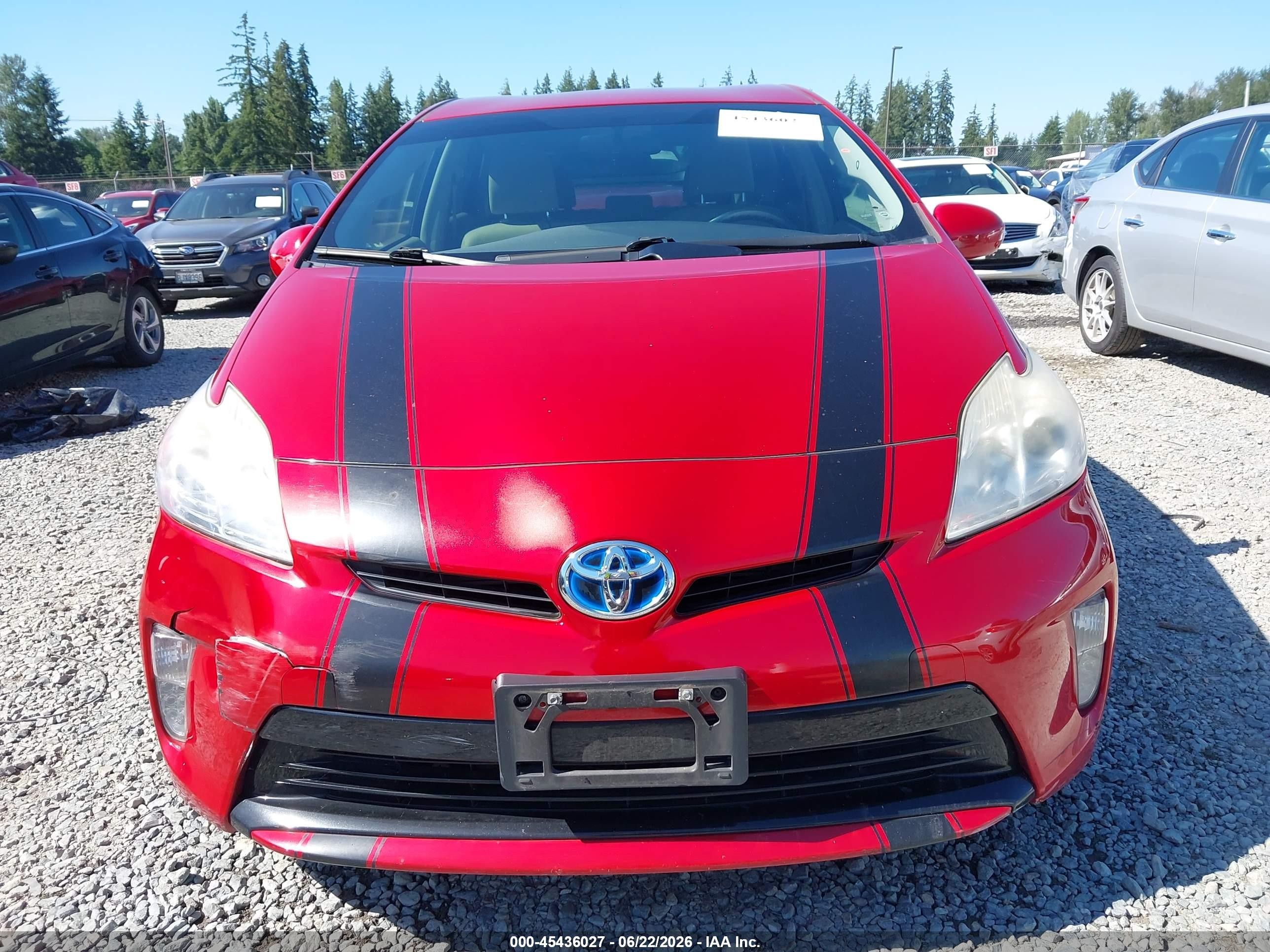 2013 Toyota Prius Three Red vin: JTDKN3DU4D0349905