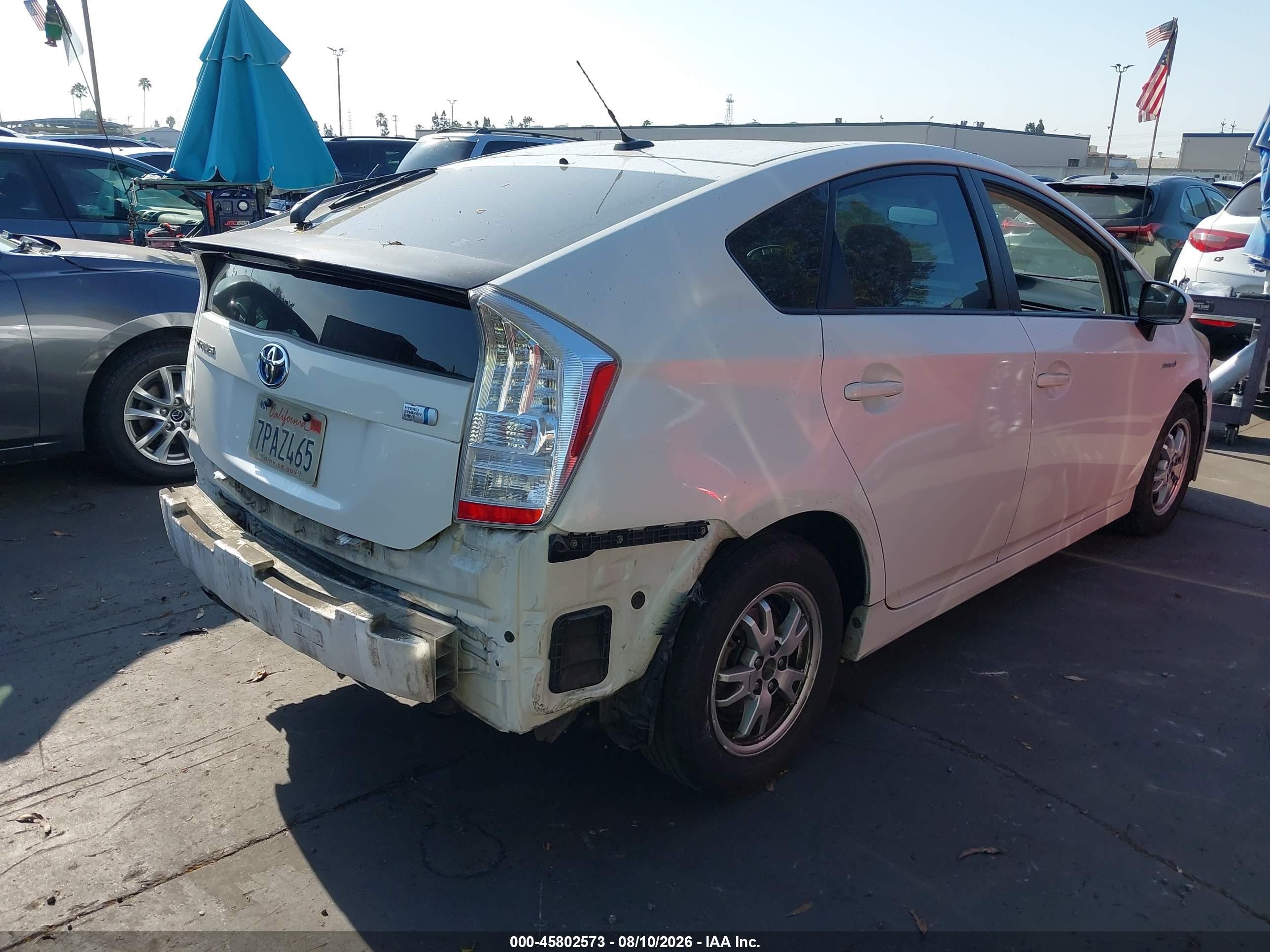 2010 Toyota Prius Ii White vin: JTDKN3DU5A0061001