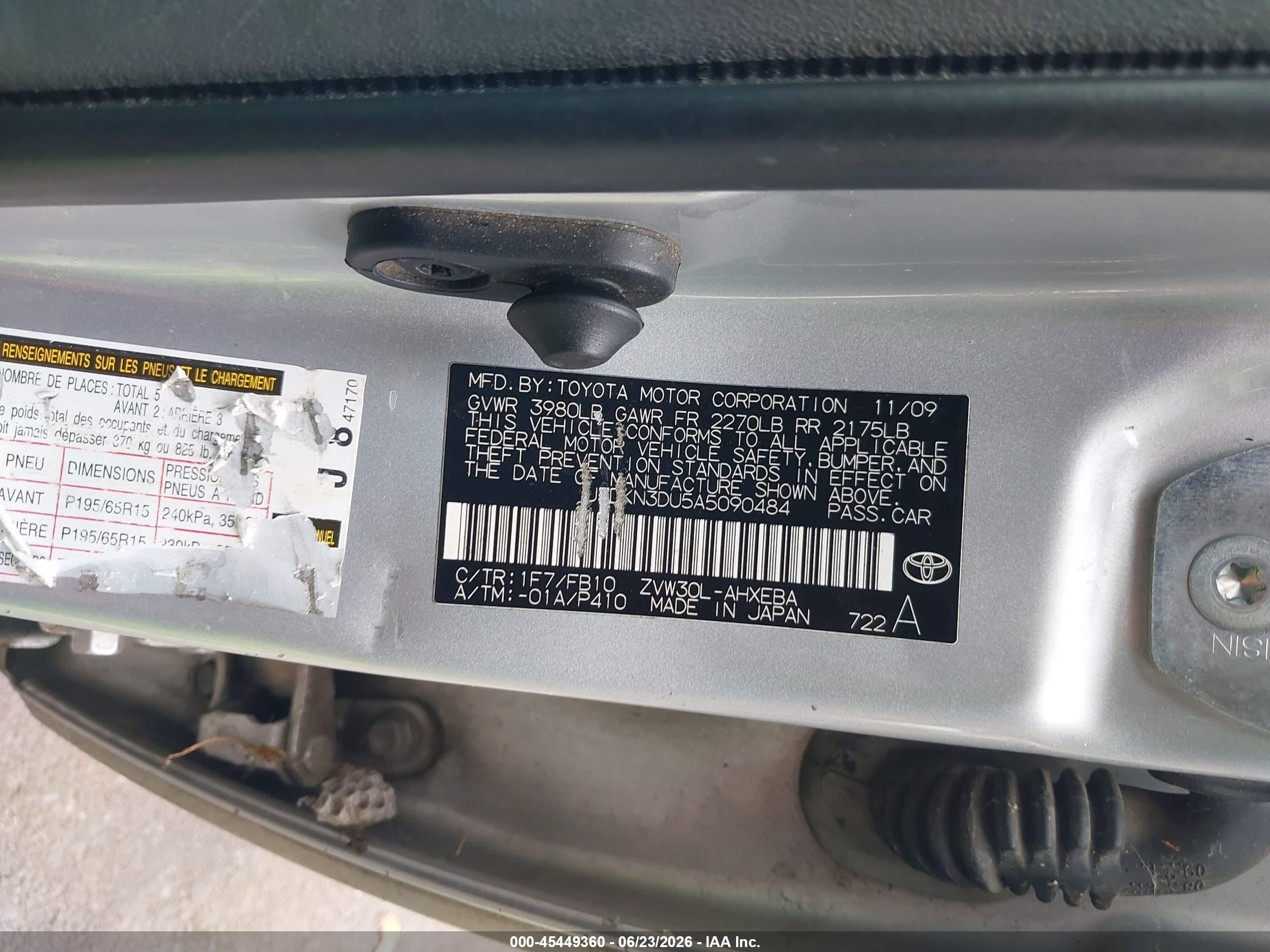 2010 Toyota Prius Iii Silver vin: JTDKN3DU5A5090484