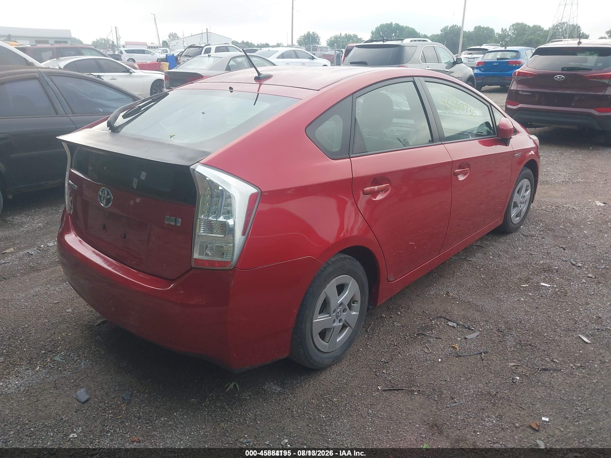 2011 Toyota Prius Two Red vin: JTDKN3DU5B0257828
