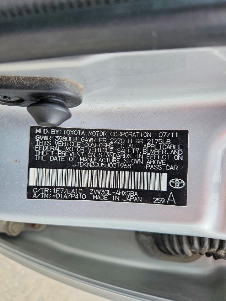 2011 Toyota Prius Four Silver vin: JTDKN3DU5B0319681