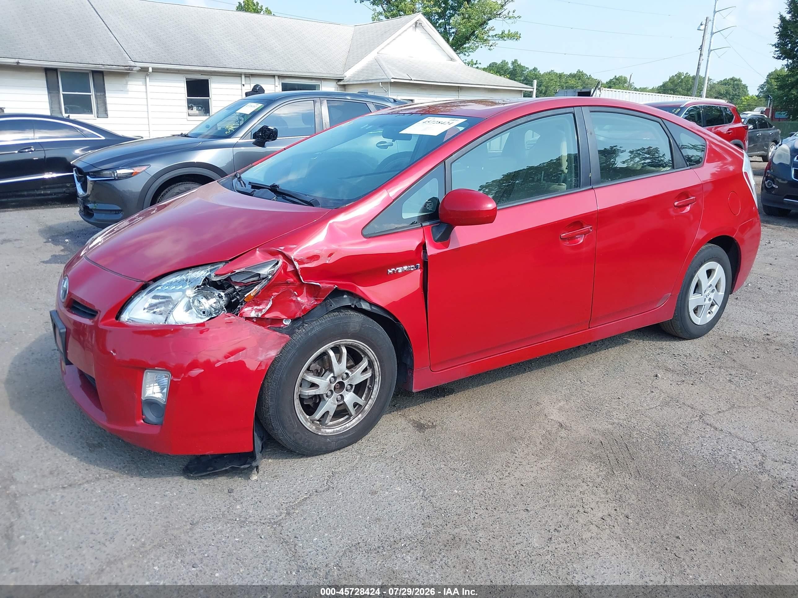 2011 Toyota Prius Two Red vin: JTDKN3DU5B1473589