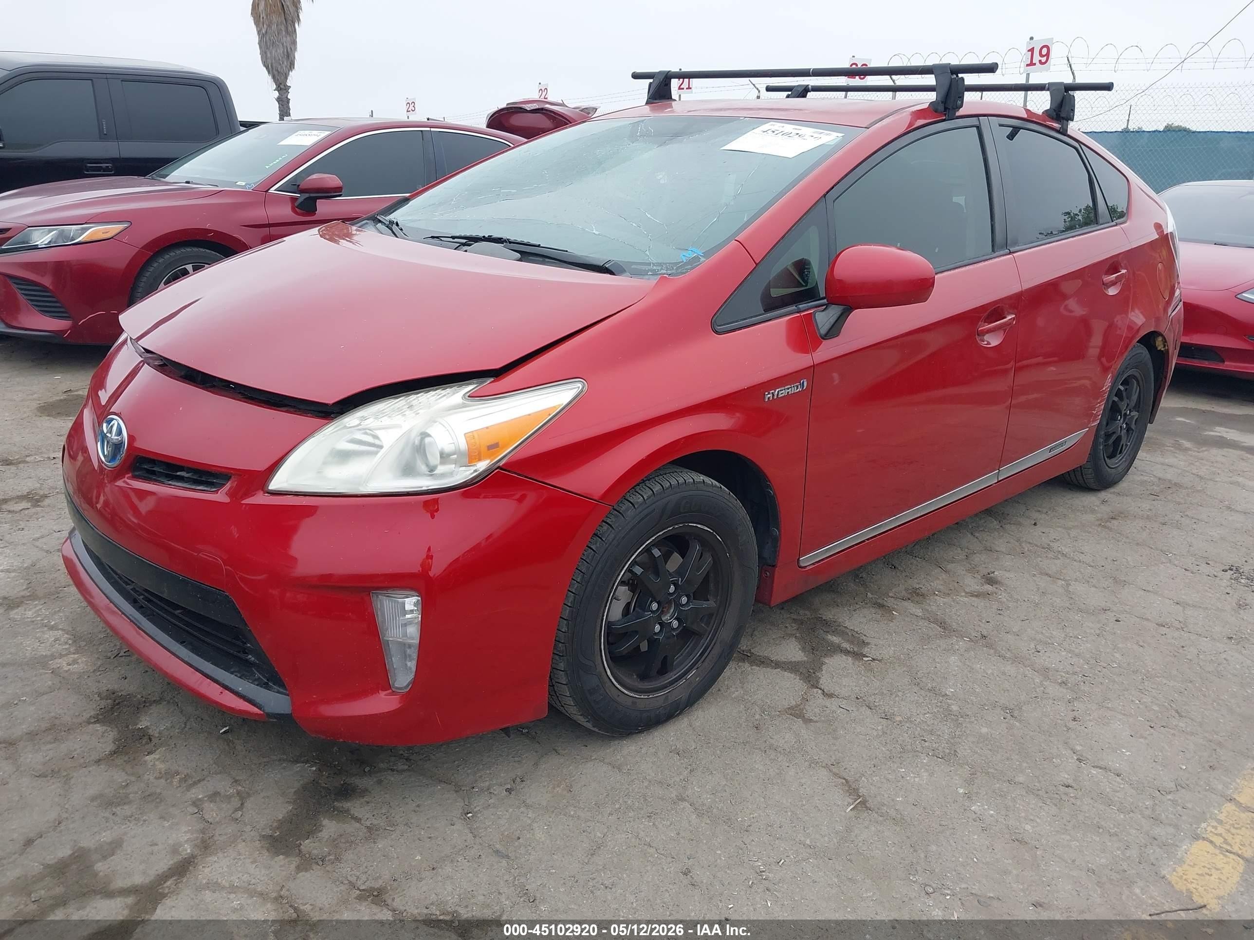 2012 Toyota Prius Two Red vin: JTDKN3DU5C1542864