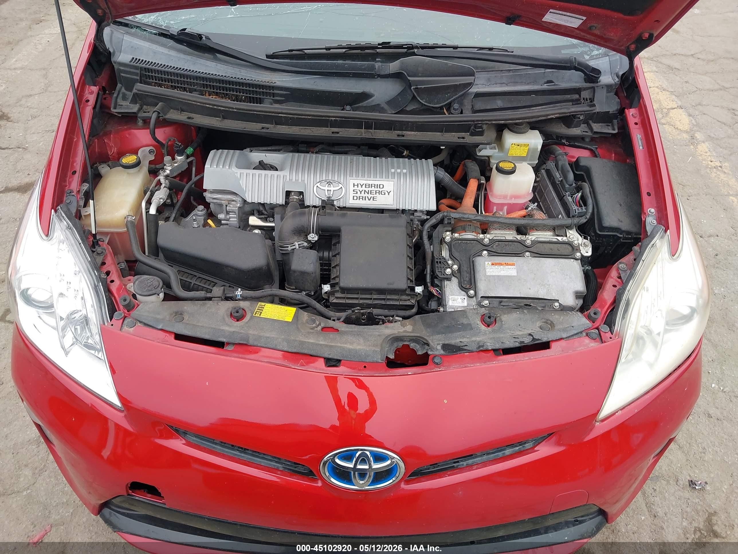 2012 Toyota Prius Two Red vin: JTDKN3DU5C1542864
