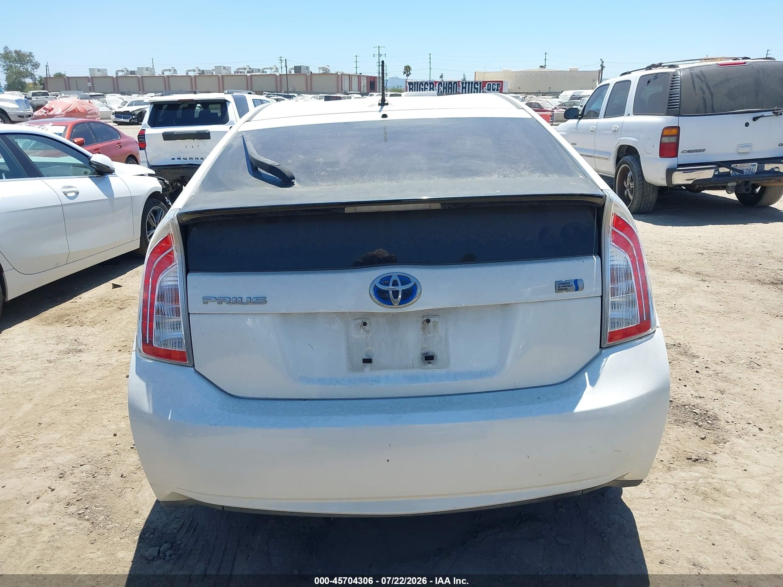 2012 Toyota Prius Two White vin: JTDKN3DU5C1543593