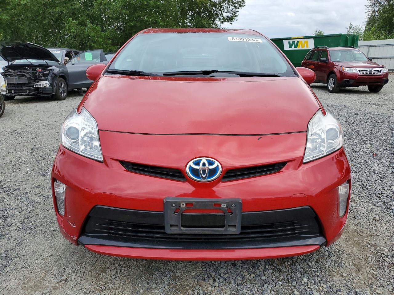 2012 Toyota Prius Three Red vin: JTDKN3DU5C5437332