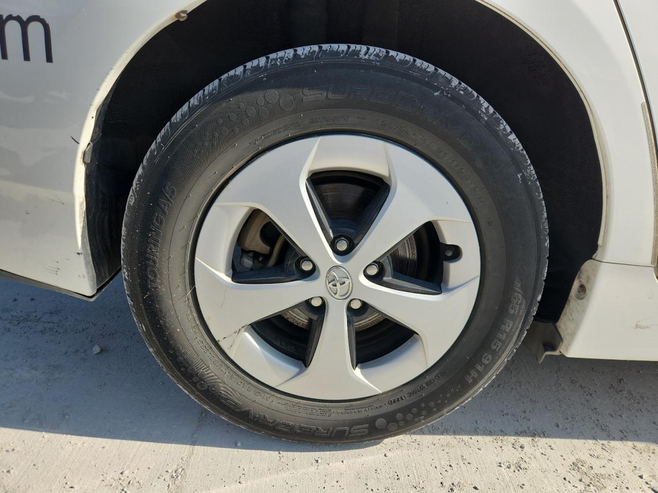2012 Toyota Prius Two White vin: JTDKN3DU5C5494873 Damage: Right Rear Wheel, Curb Rash, 6 To 7 Inches
