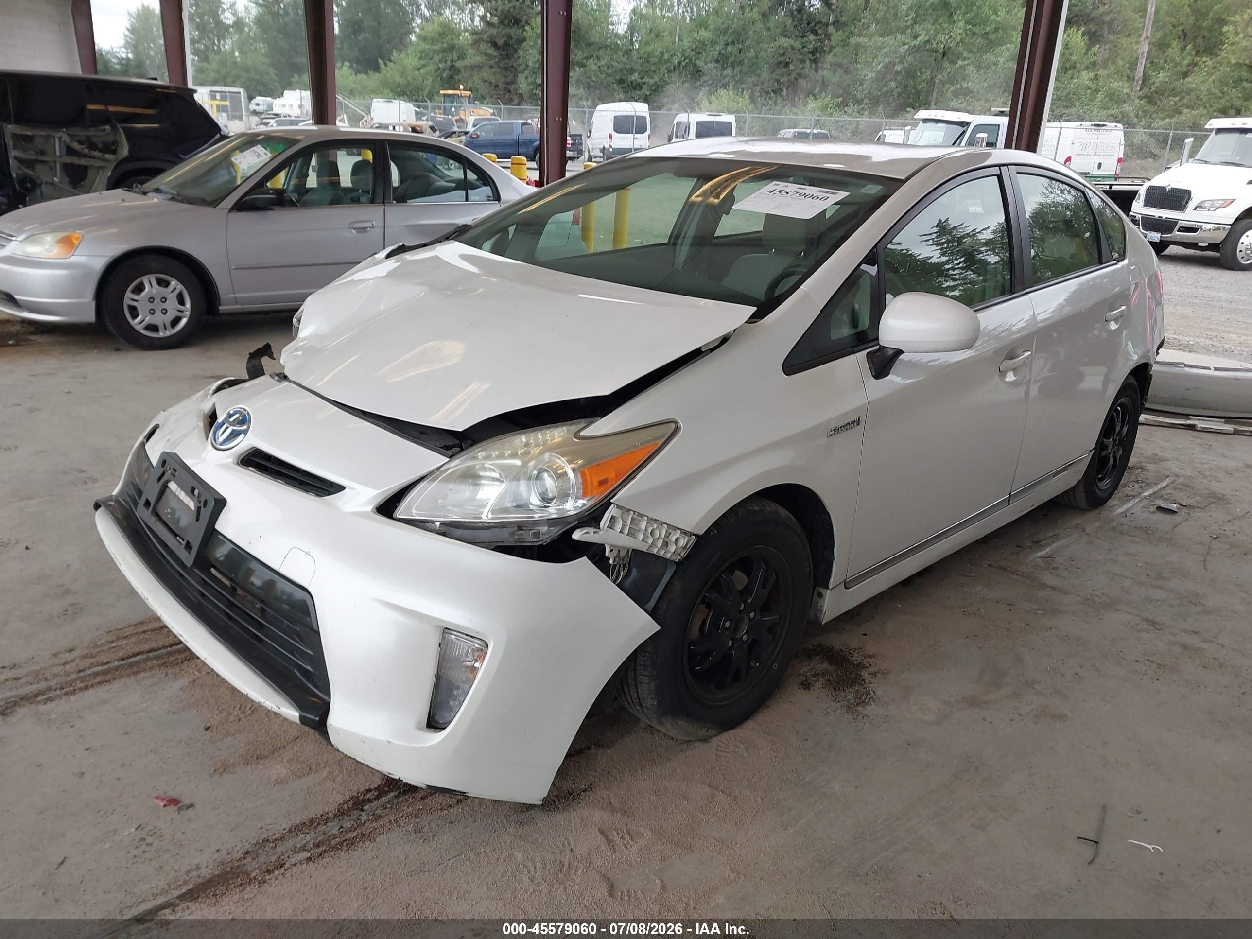 2012 Toyota Prius Two White vin: JTDKN3DU5C5518010