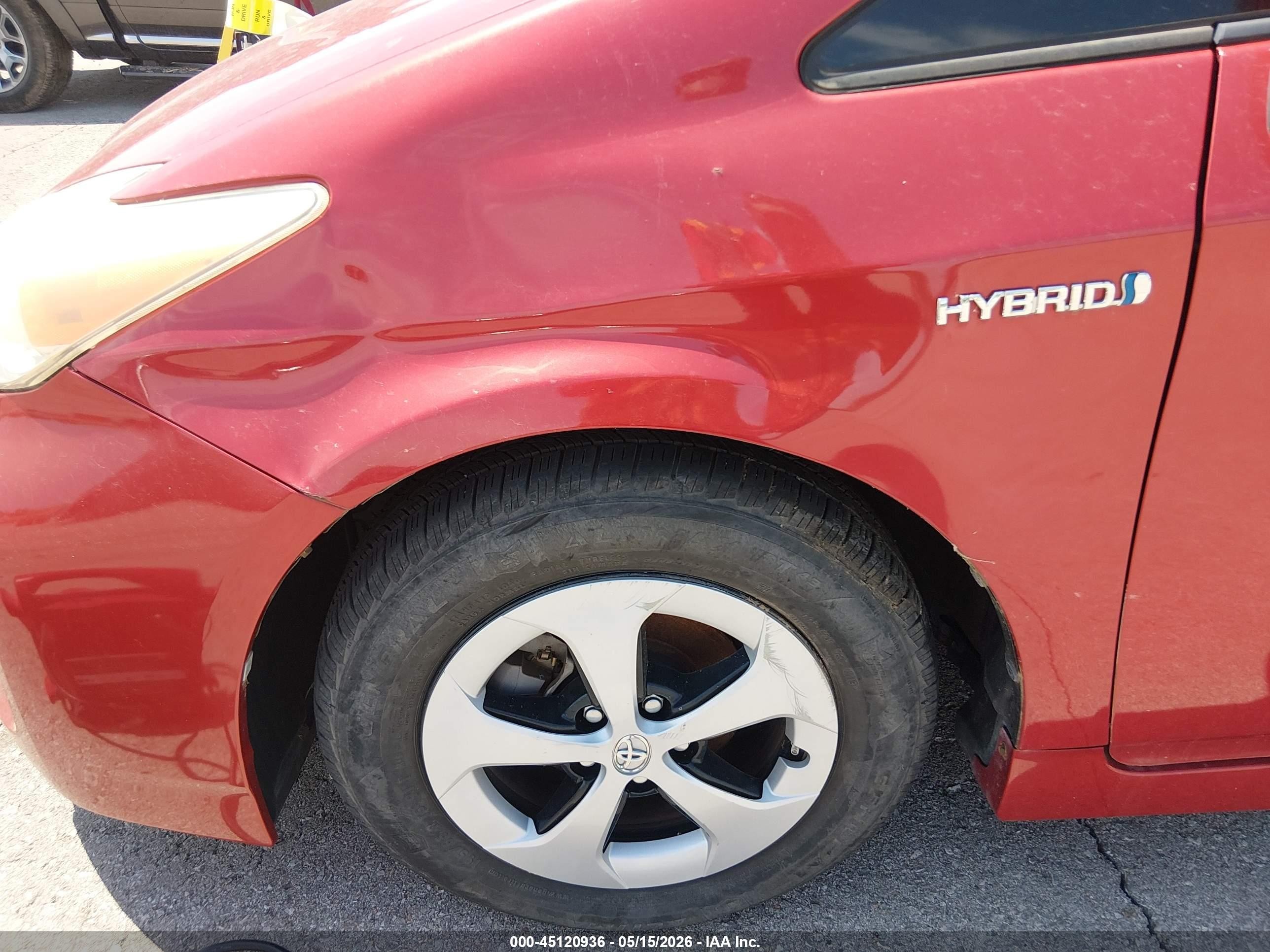 2014 Toyota Prius Two Red vin: JTDKN3DU5E1752819