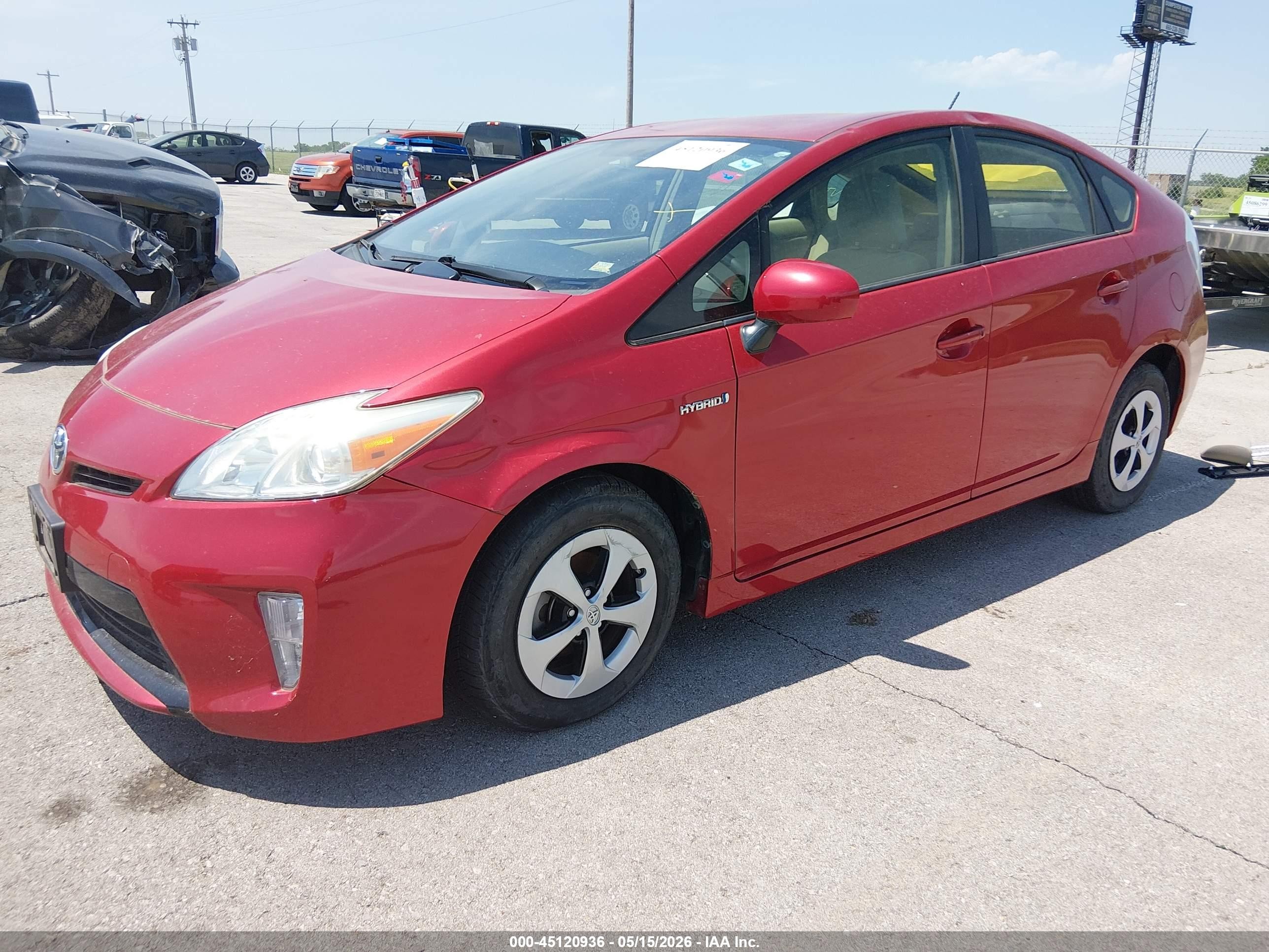 2014 Toyota Prius Two Red vin: JTDKN3DU5E1752819