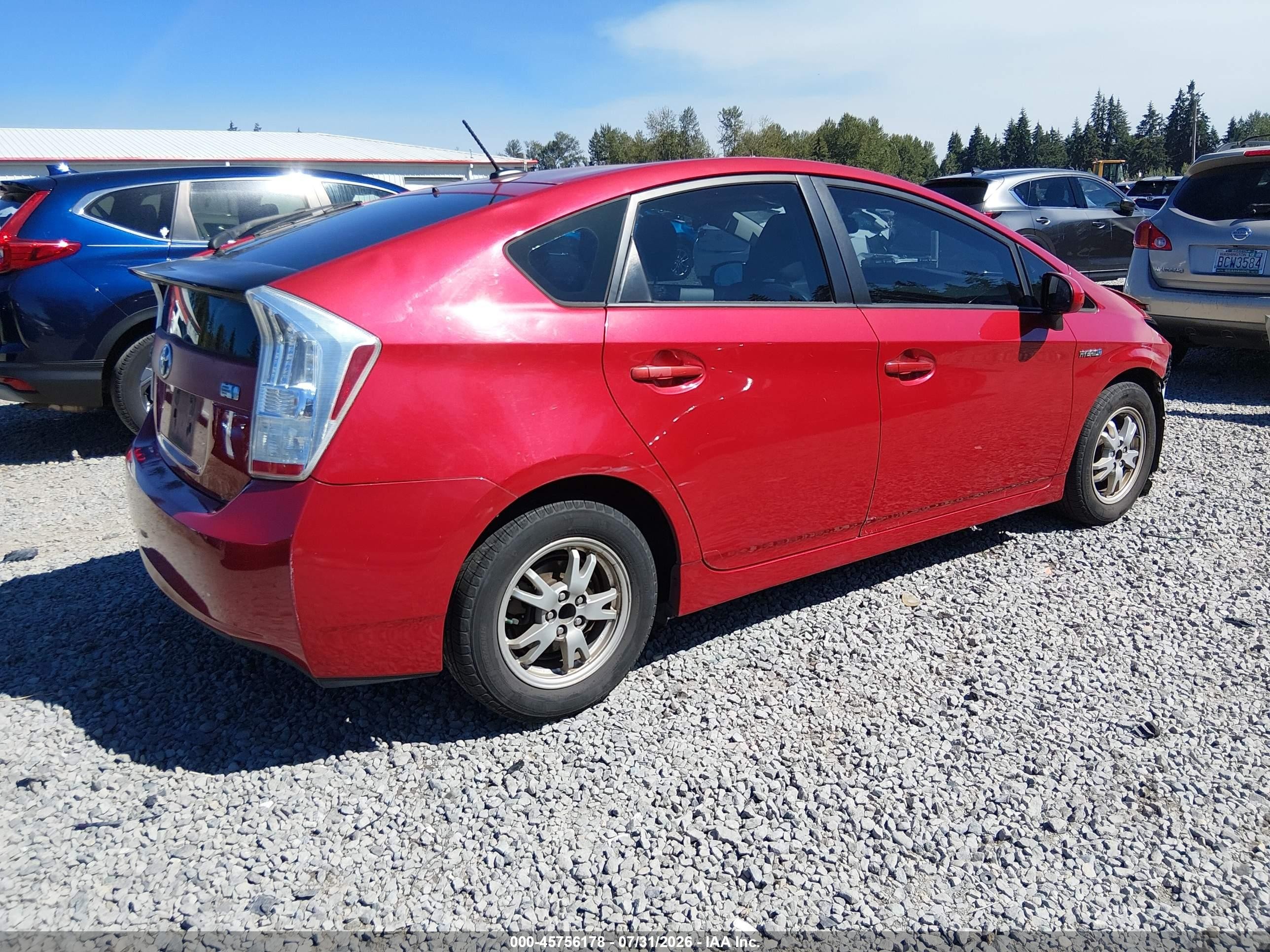 2010 Toyota Prius Ii Red vin: JTDKN3DU6A0022627
