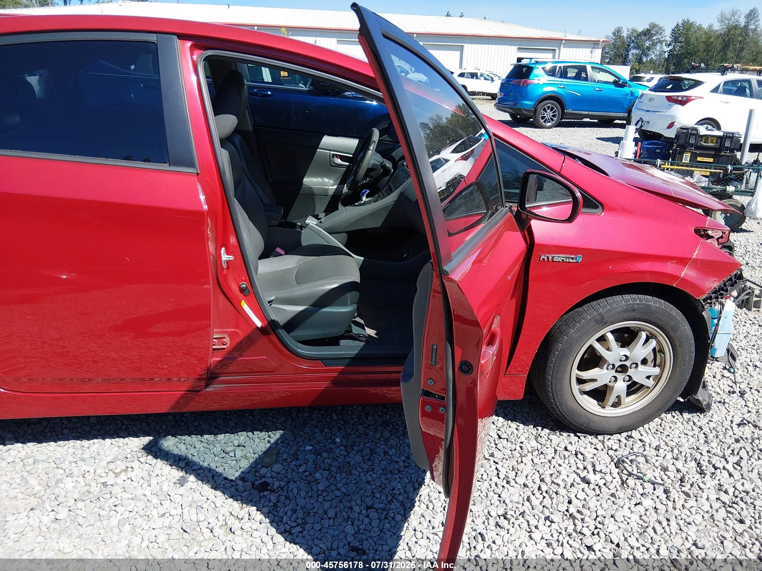 2010 Toyota Prius Ii Red vin: JTDKN3DU6A0022627