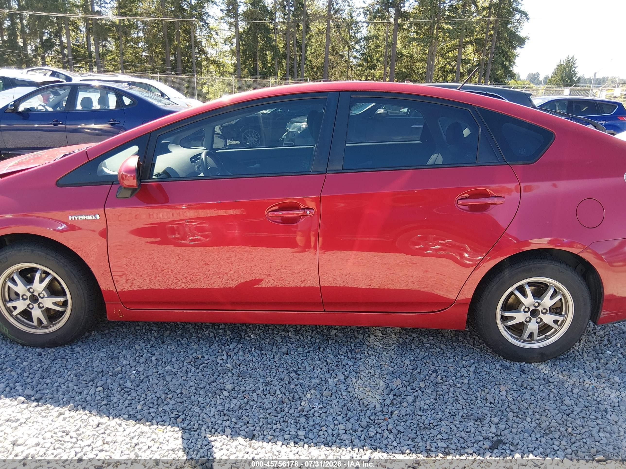 2010 Toyota Prius Ii Red vin: JTDKN3DU6A0022627