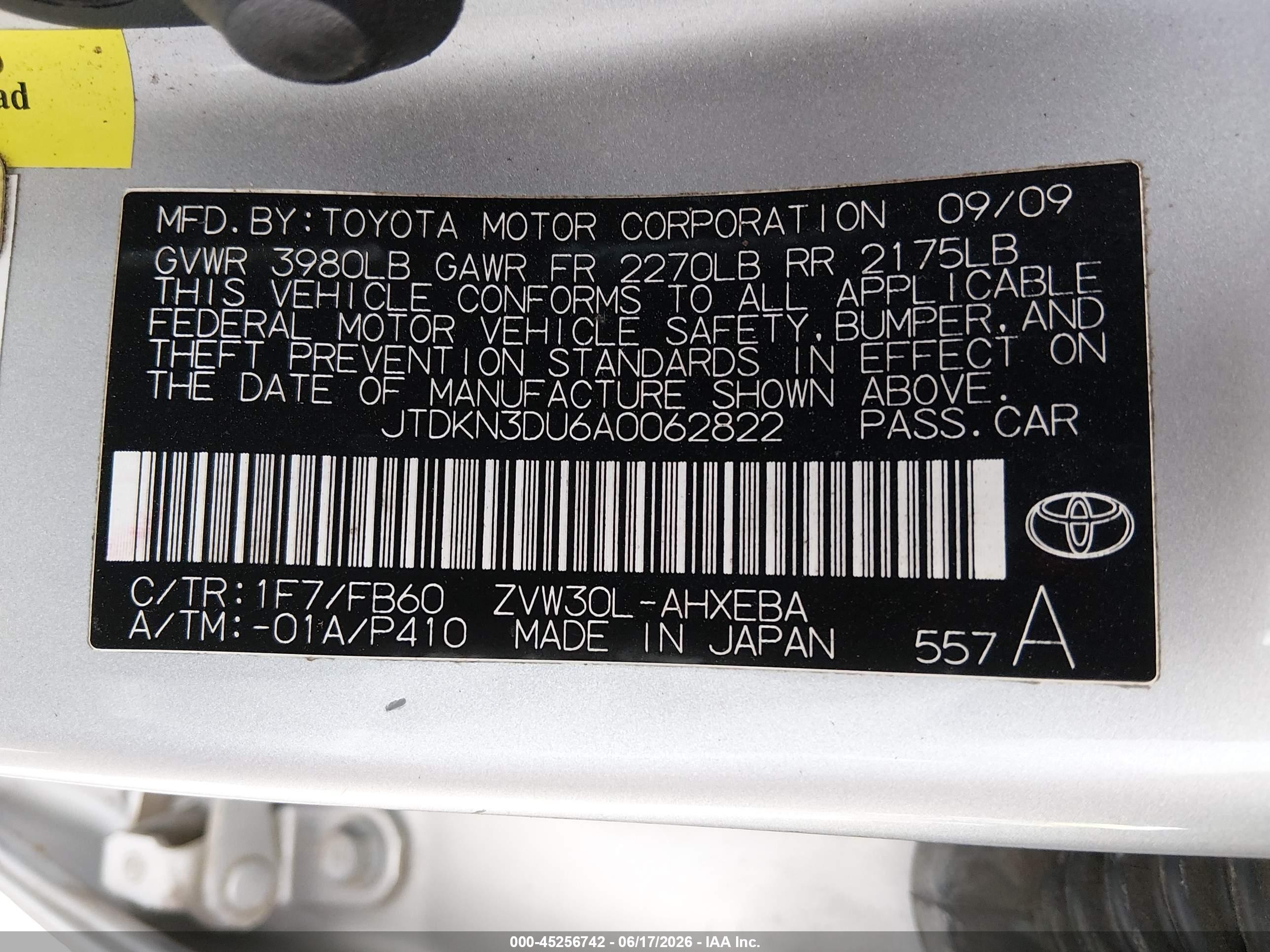 2010 Toyota Prius Ii Silver vin: JTDKN3DU6A0062822