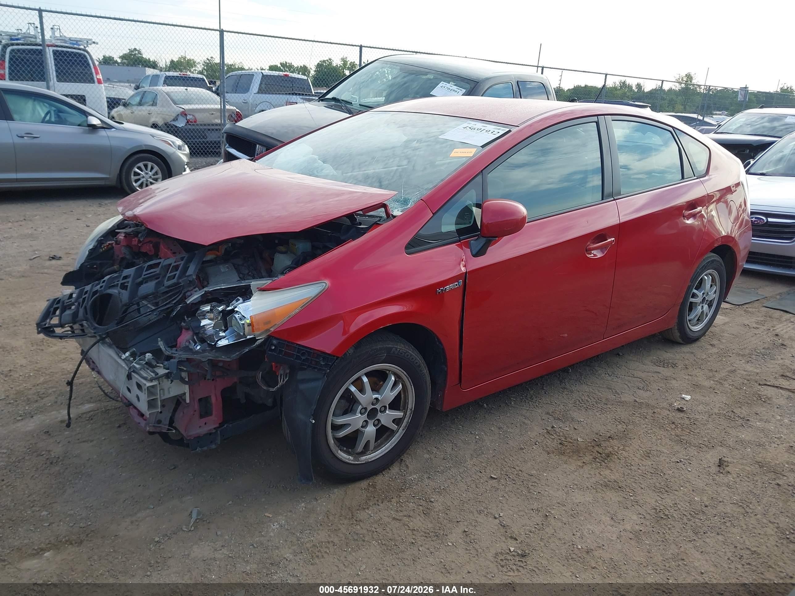 2010 Toyota Prius Iii Red vin: JTDKN3DU6A0067017