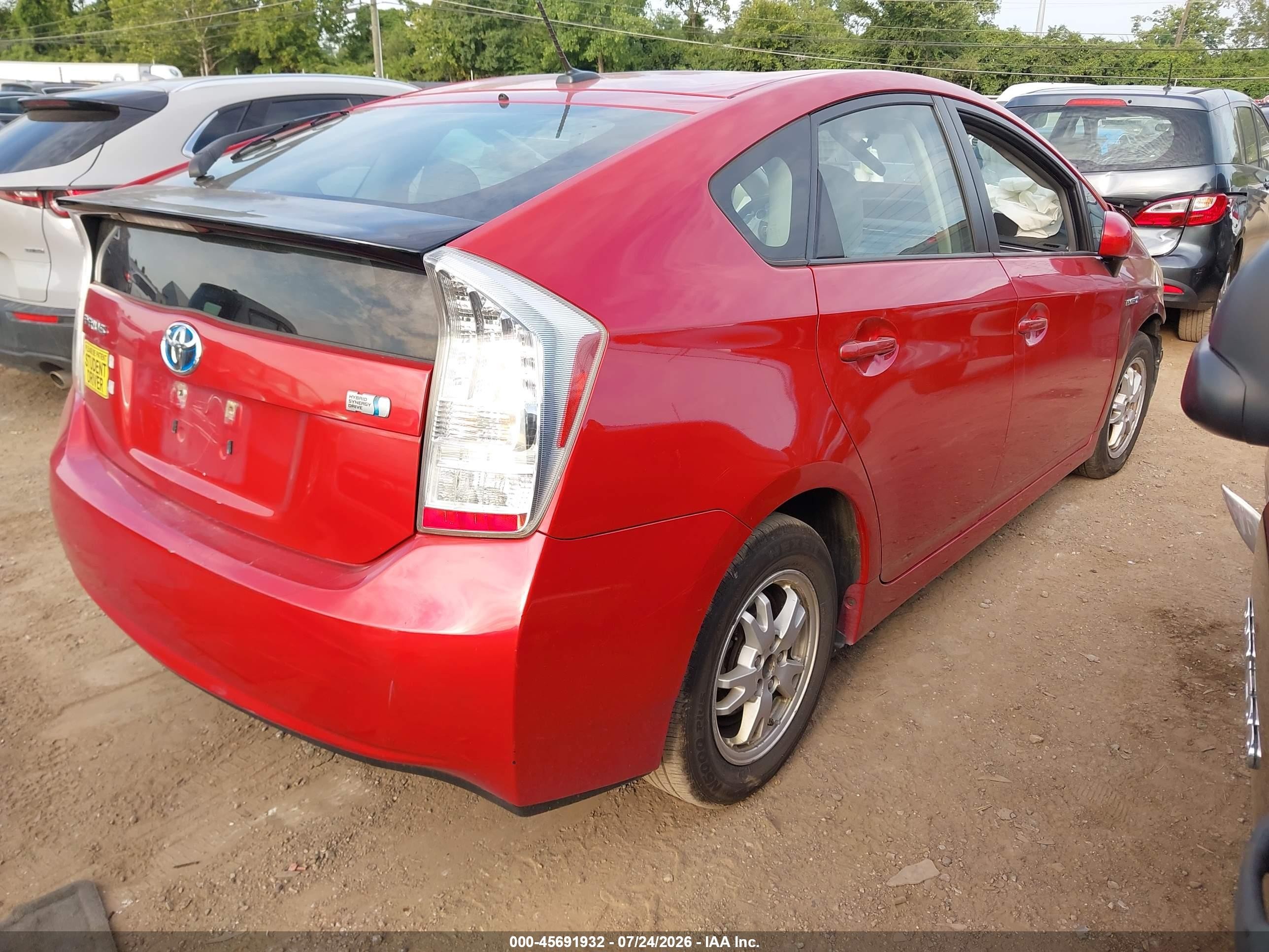 2010 Toyota Prius Iii Red vin: JTDKN3DU6A0067017
