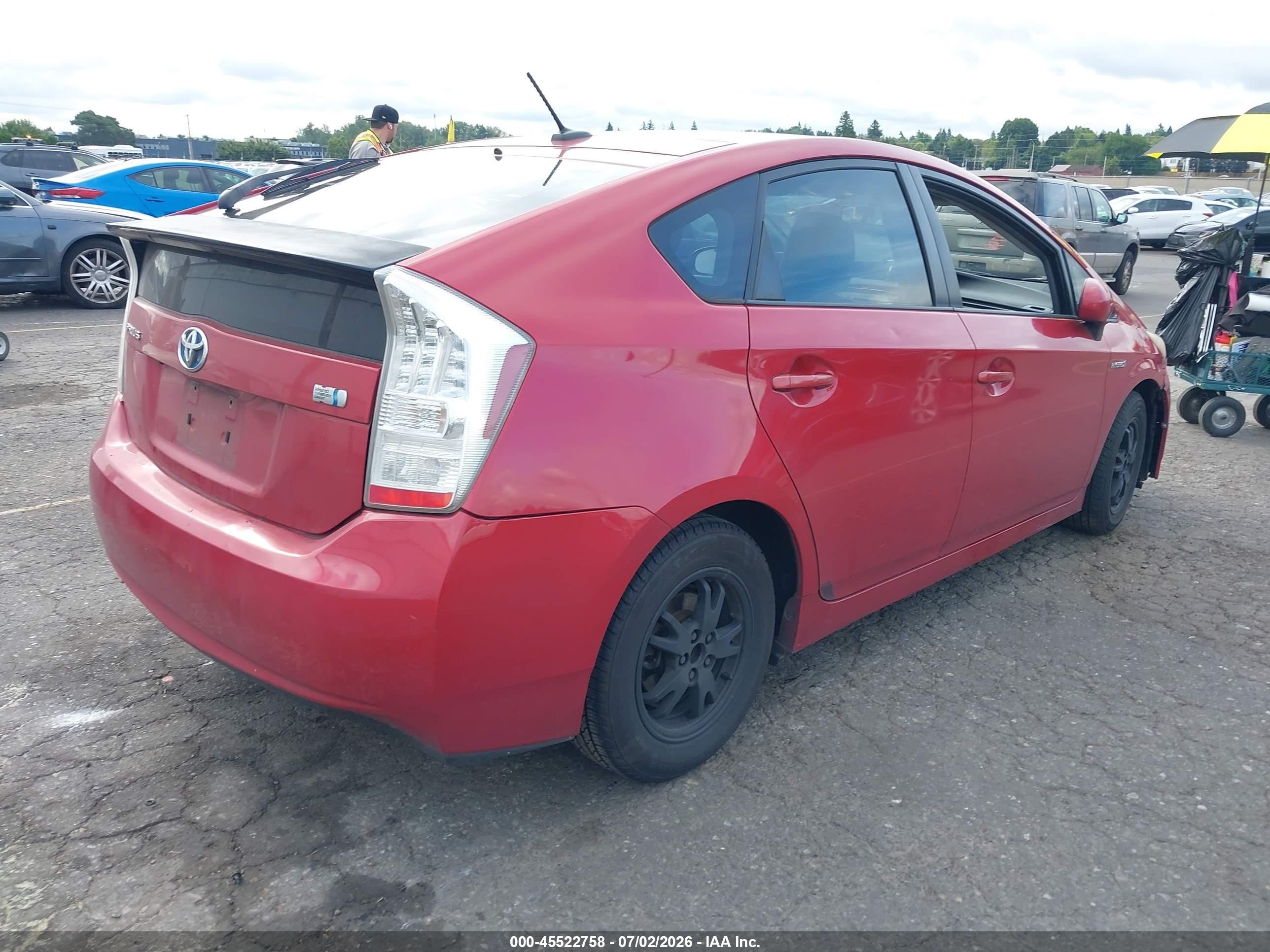 2010 Toyota Prius Iii Red vin: JTDKN3DU6A0084030