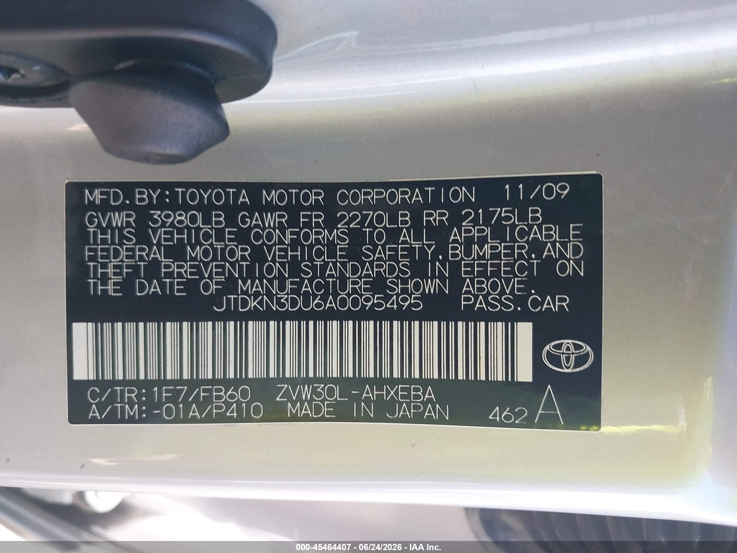 2010 Toyota Prius Iii Silver vin: JTDKN3DU6A0095495