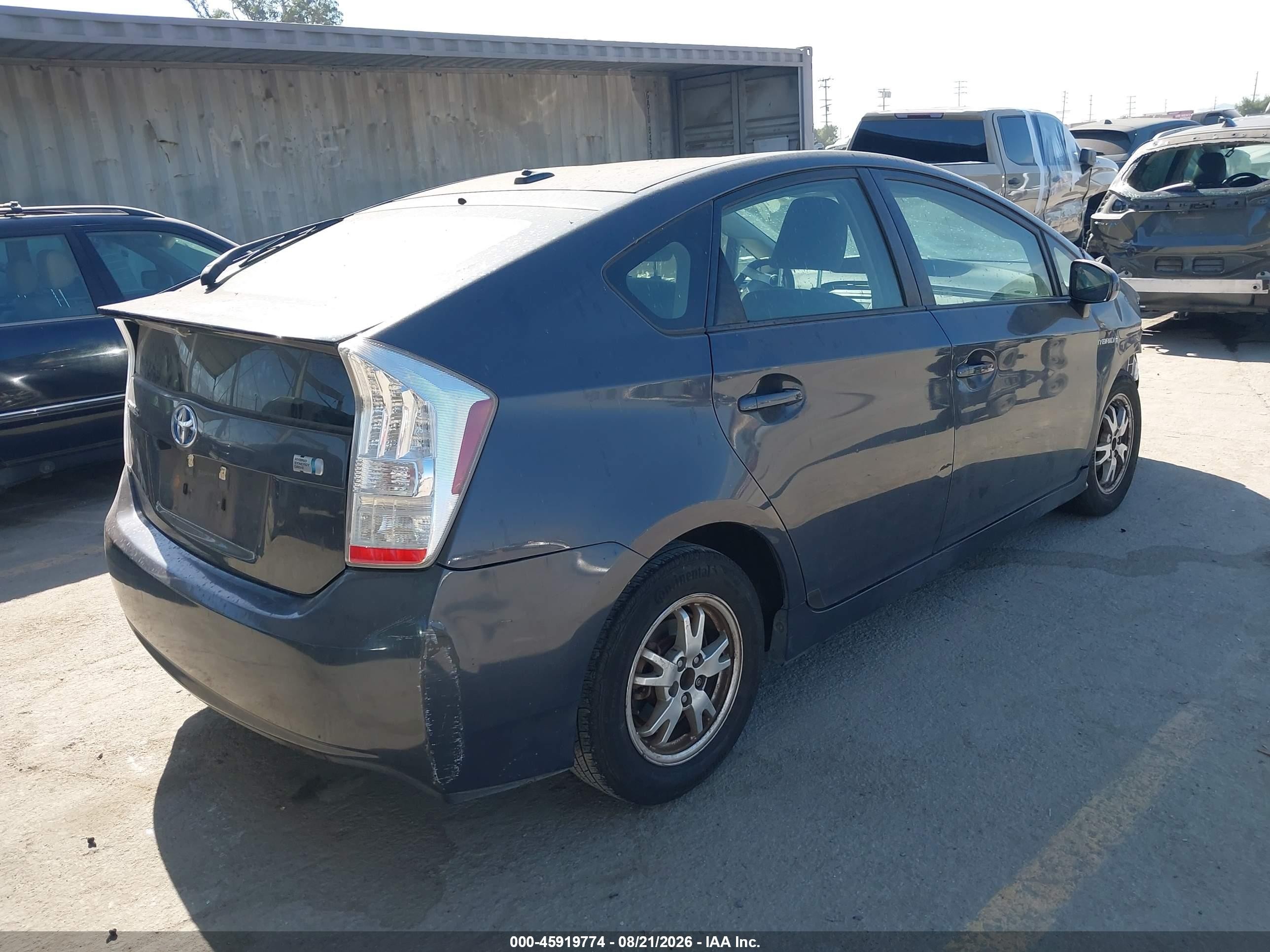 2010 Toyota Prius Ii Gray vin: JTDKN3DU6A0102736