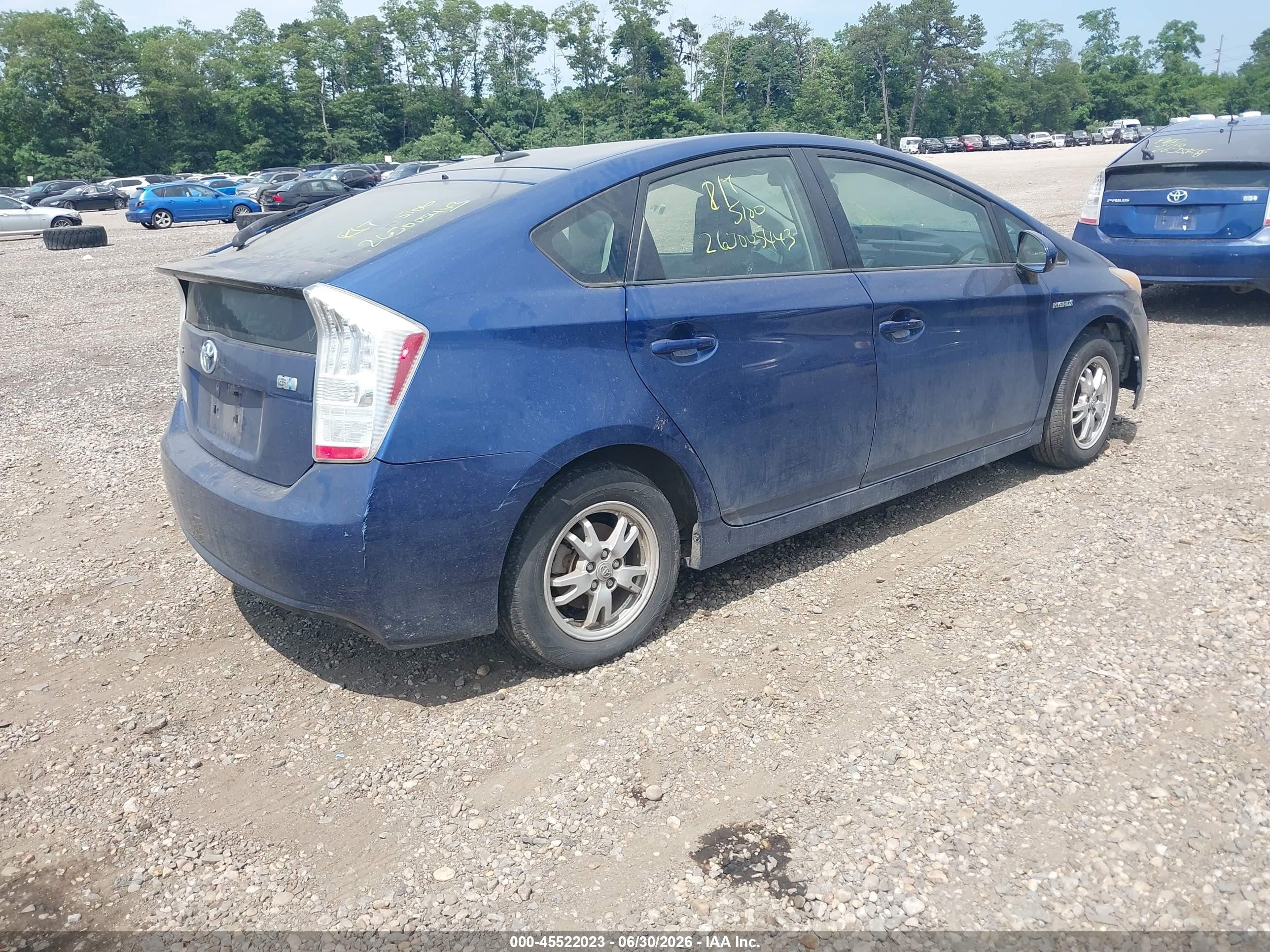 2010 Toyota Prius Ii Blue vin: JTDKN3DU6A0106611