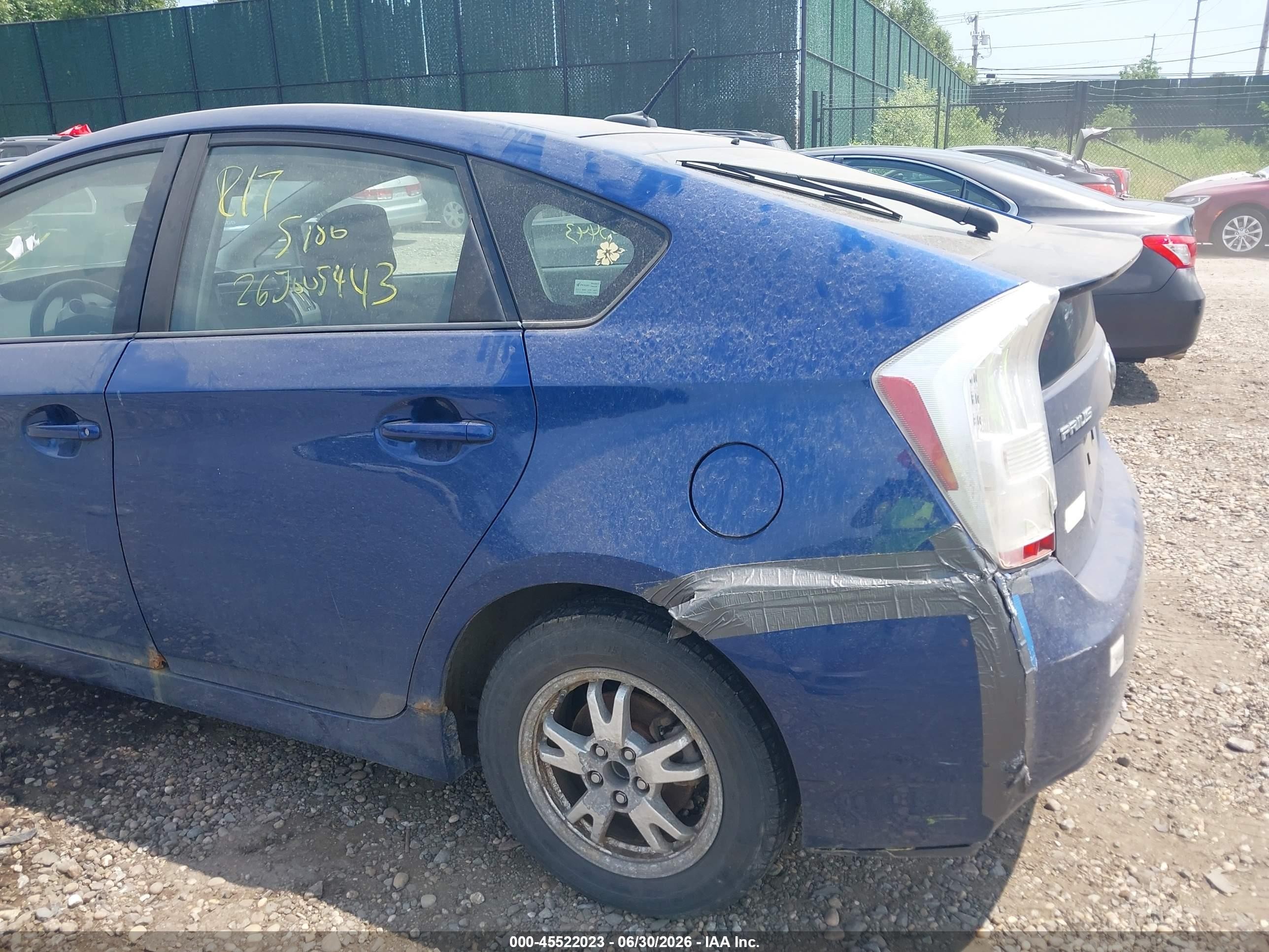 2010 Toyota Prius Ii Blue vin: JTDKN3DU6A0106611