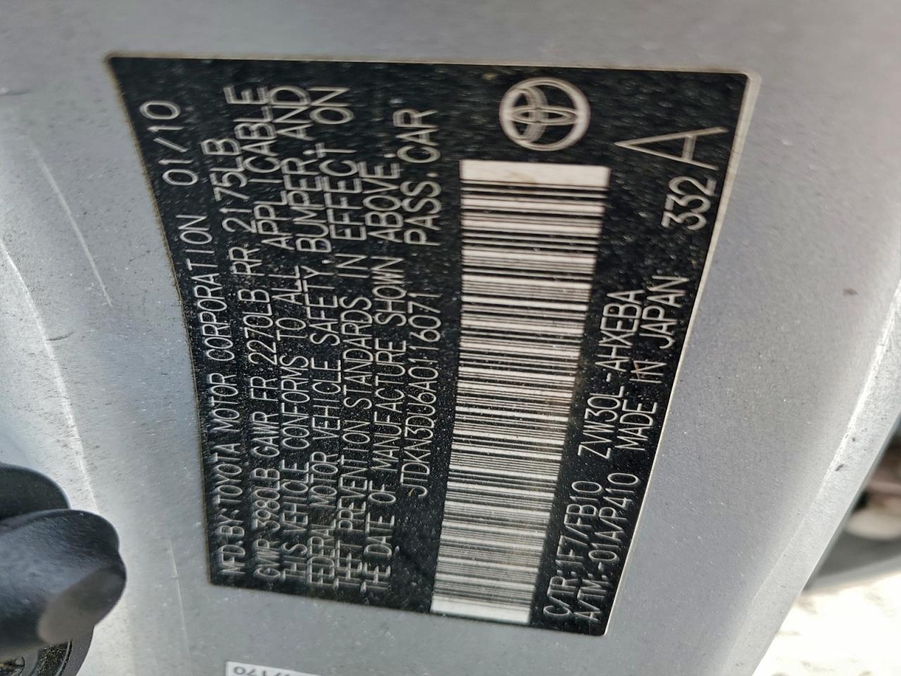 2010 Toyota Prius Silver vin: JTDKN3DU6A0116071