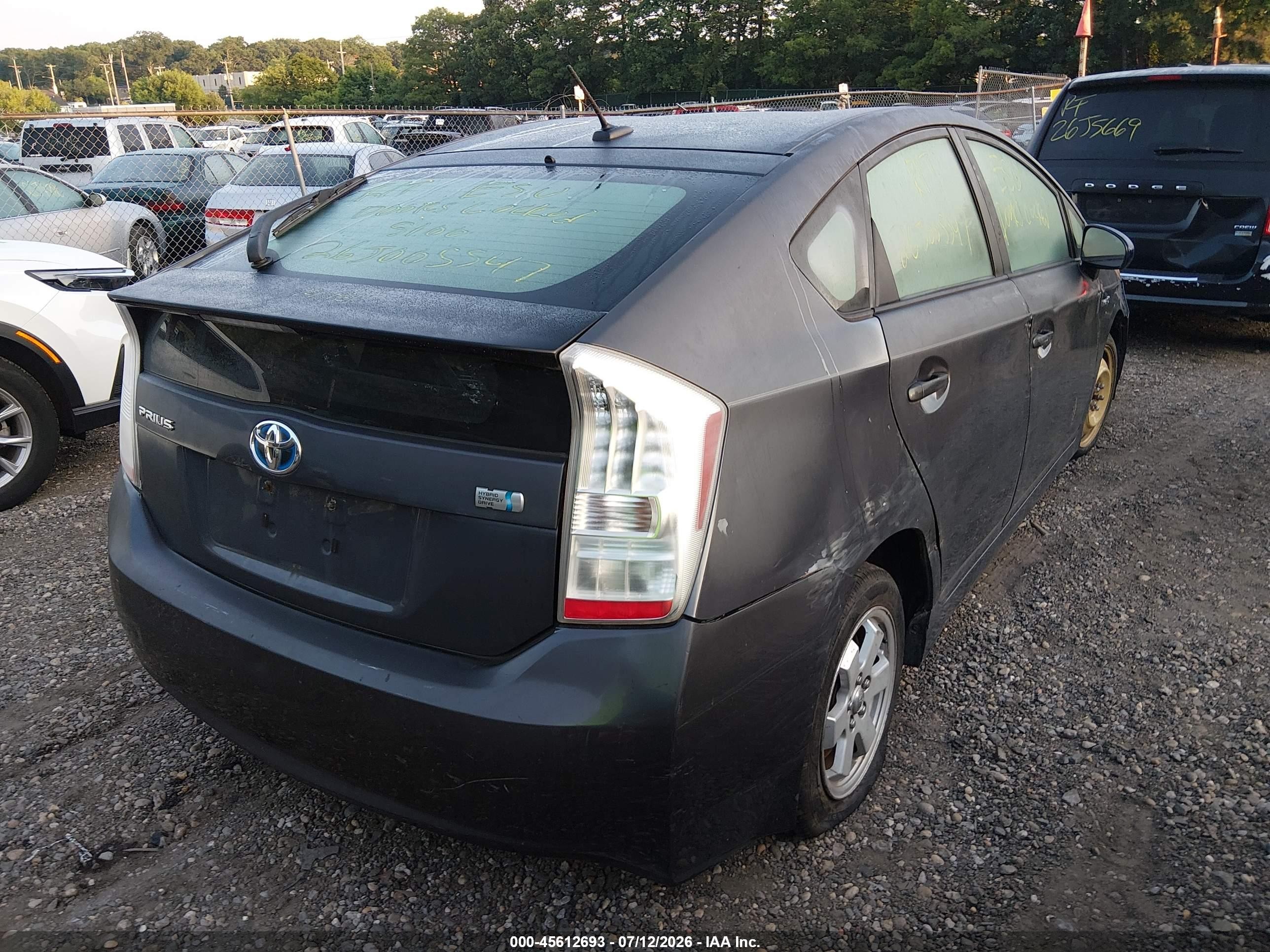 2010 Toyota Prius Iii Gray vin: JTDKN3DU6A0206899