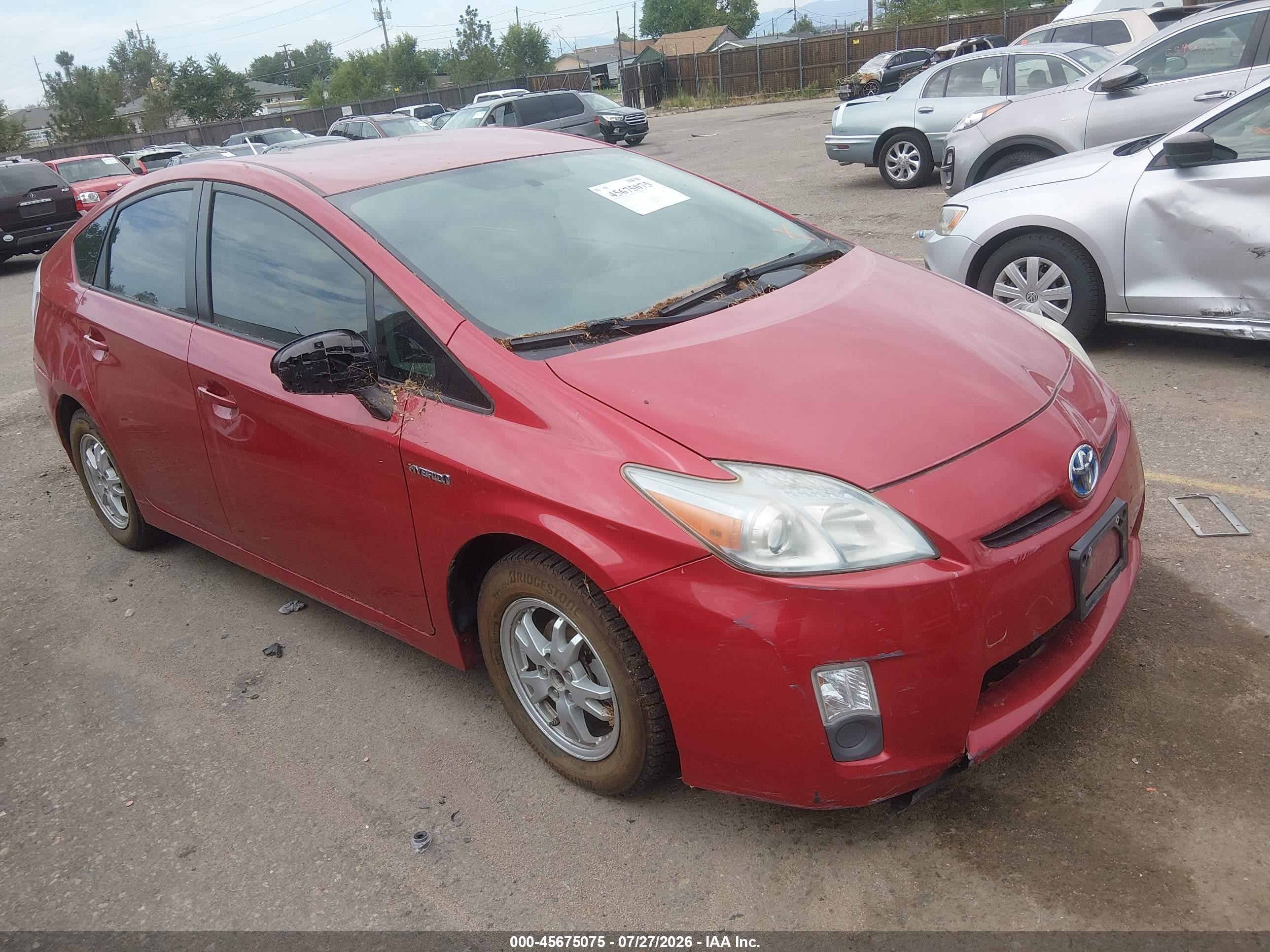 2011 Toyota Prius Two Red vin: JTDKN3DU6B0305529