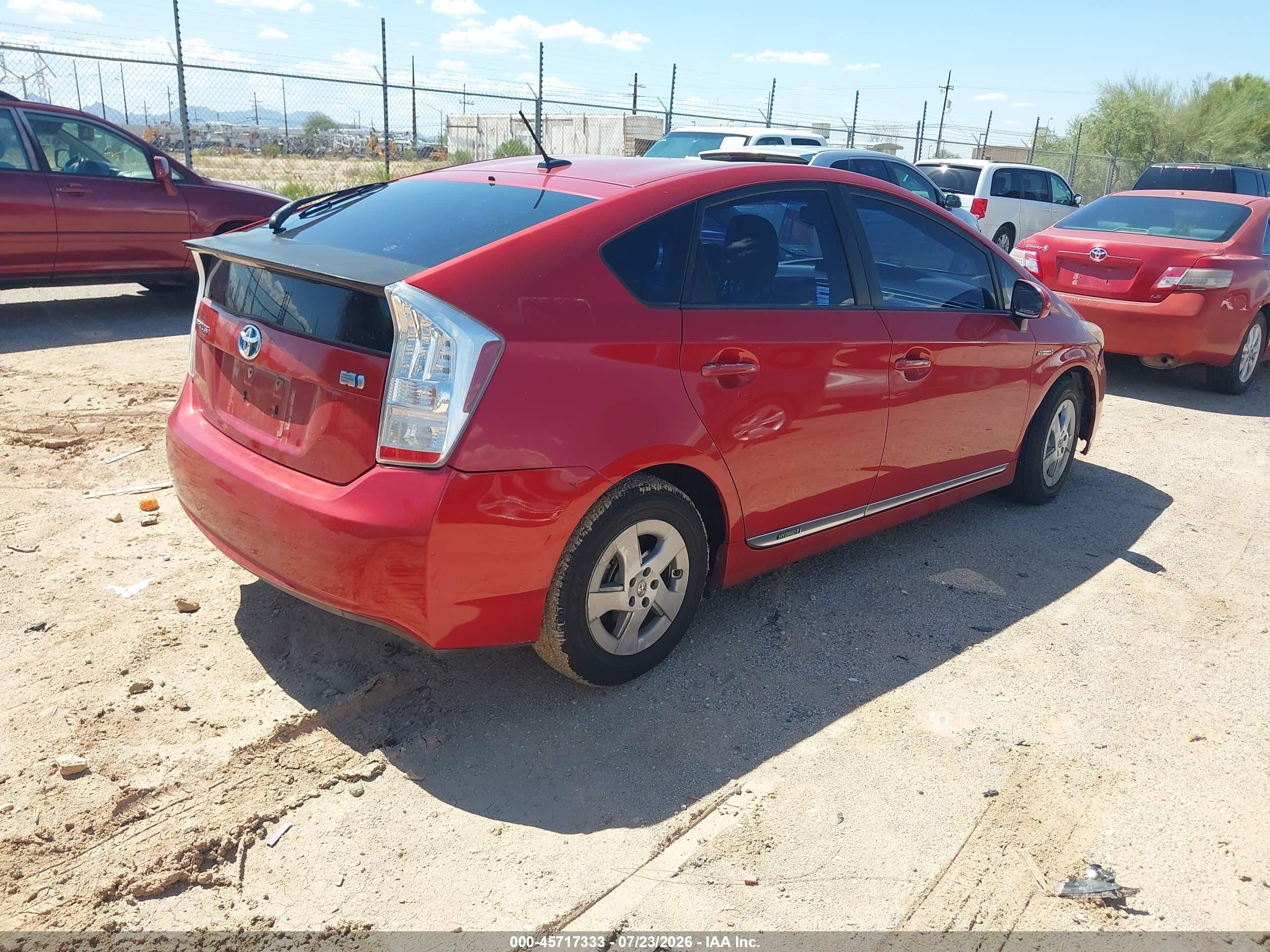 2011 Toyota Prius Four Red vin: JTDKN3DU6B0307040