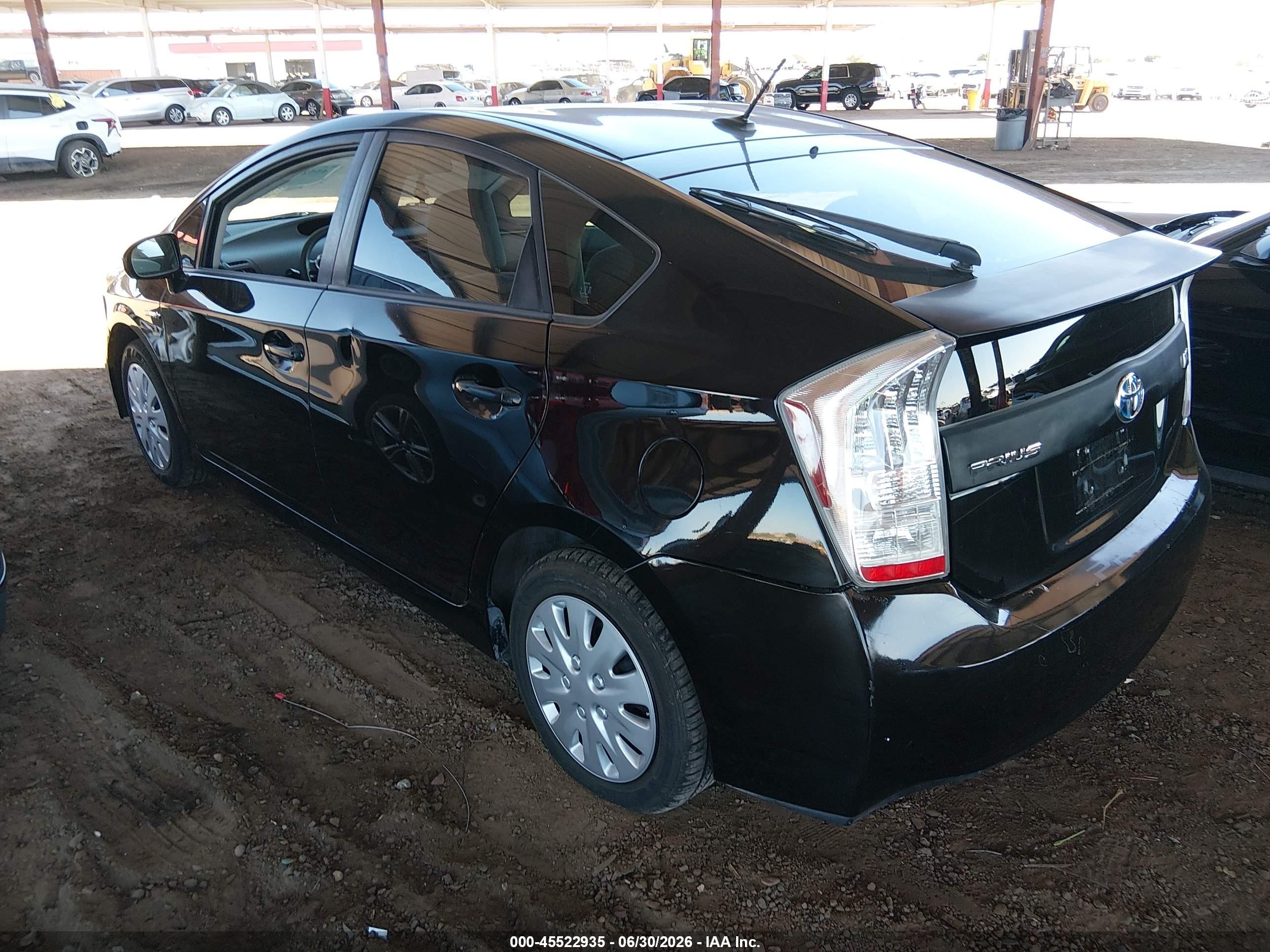 2011 Toyota Prius Two Black vin: JTDKN3DU6B5365281