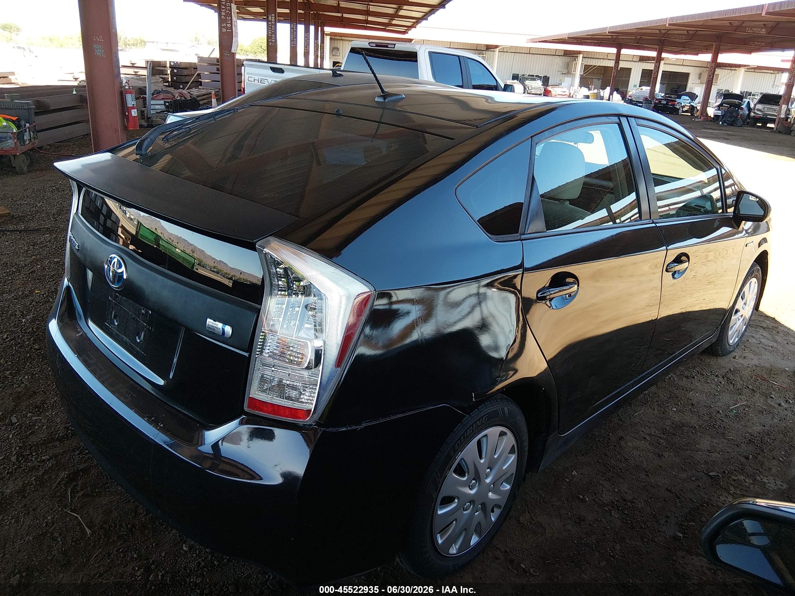 2011 Toyota Prius Two Black vin: JTDKN3DU6B5365281