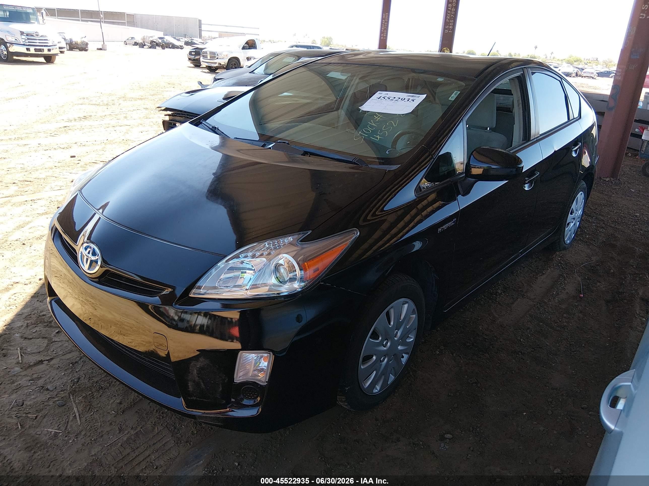 2011 Toyota Prius Two Black vin: JTDKN3DU6B5365281