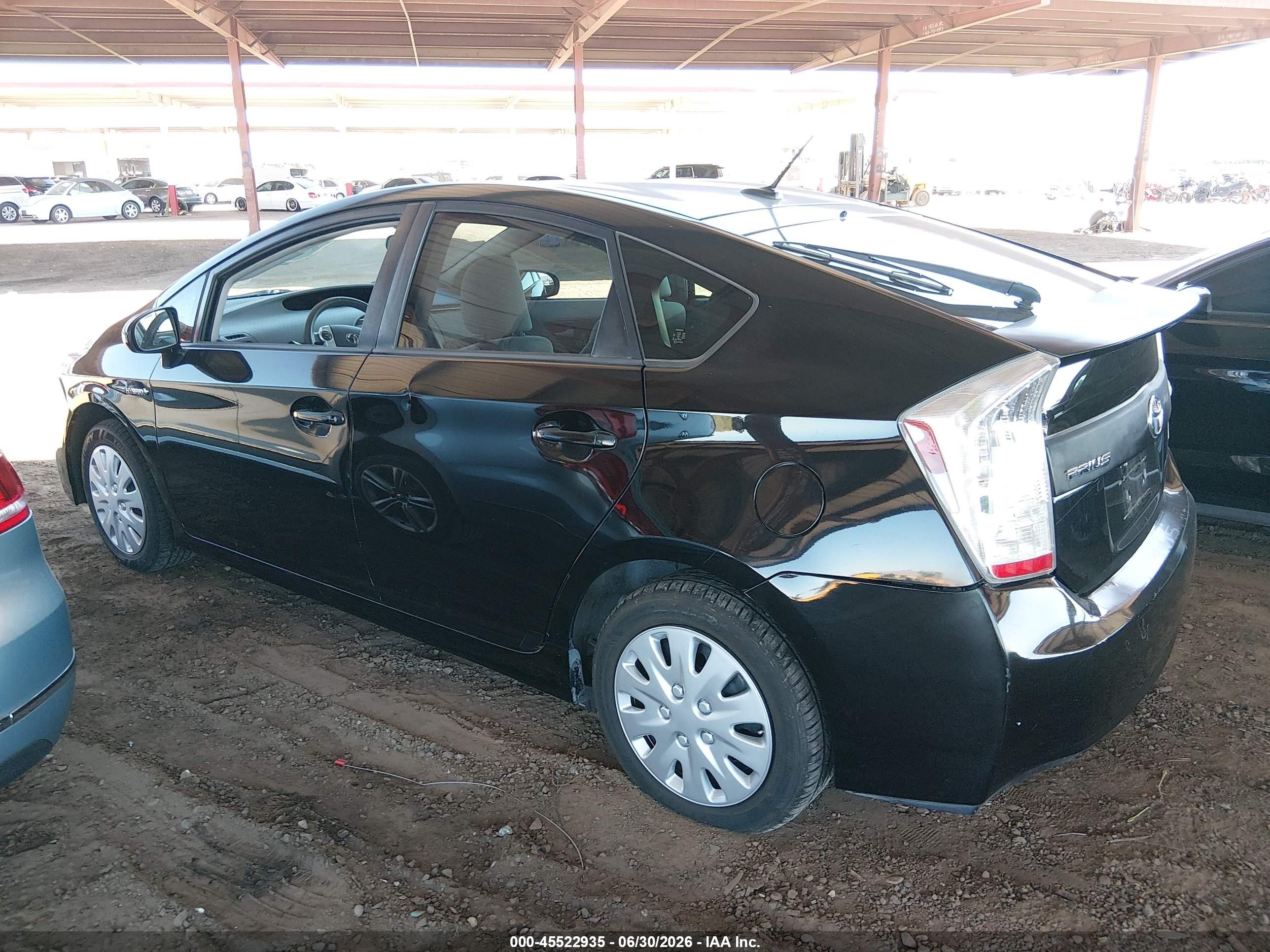 2011 Toyota Prius Two Black vin: JTDKN3DU6B5365281