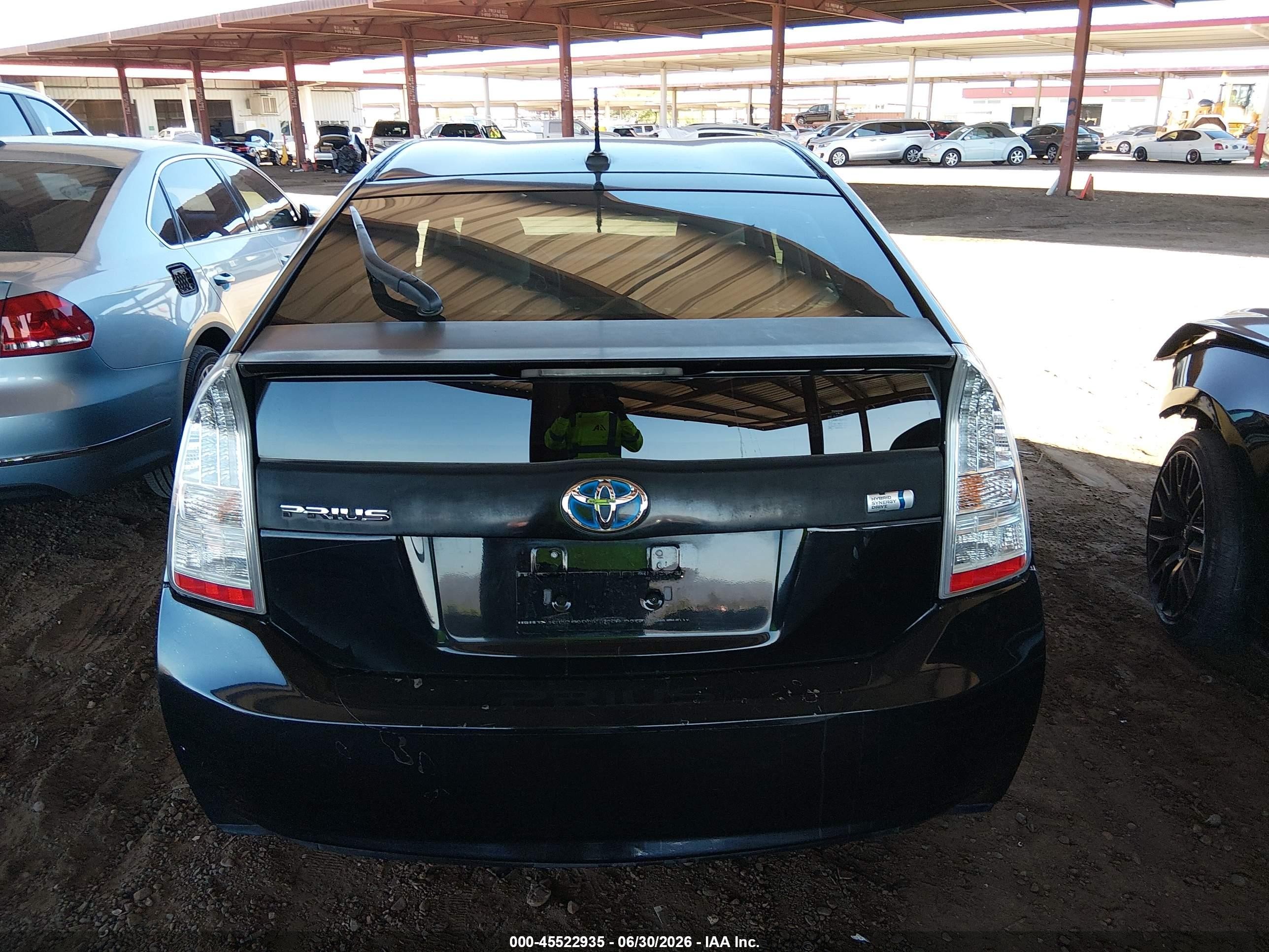 2011 Toyota Prius Two Black vin: JTDKN3DU6B5365281