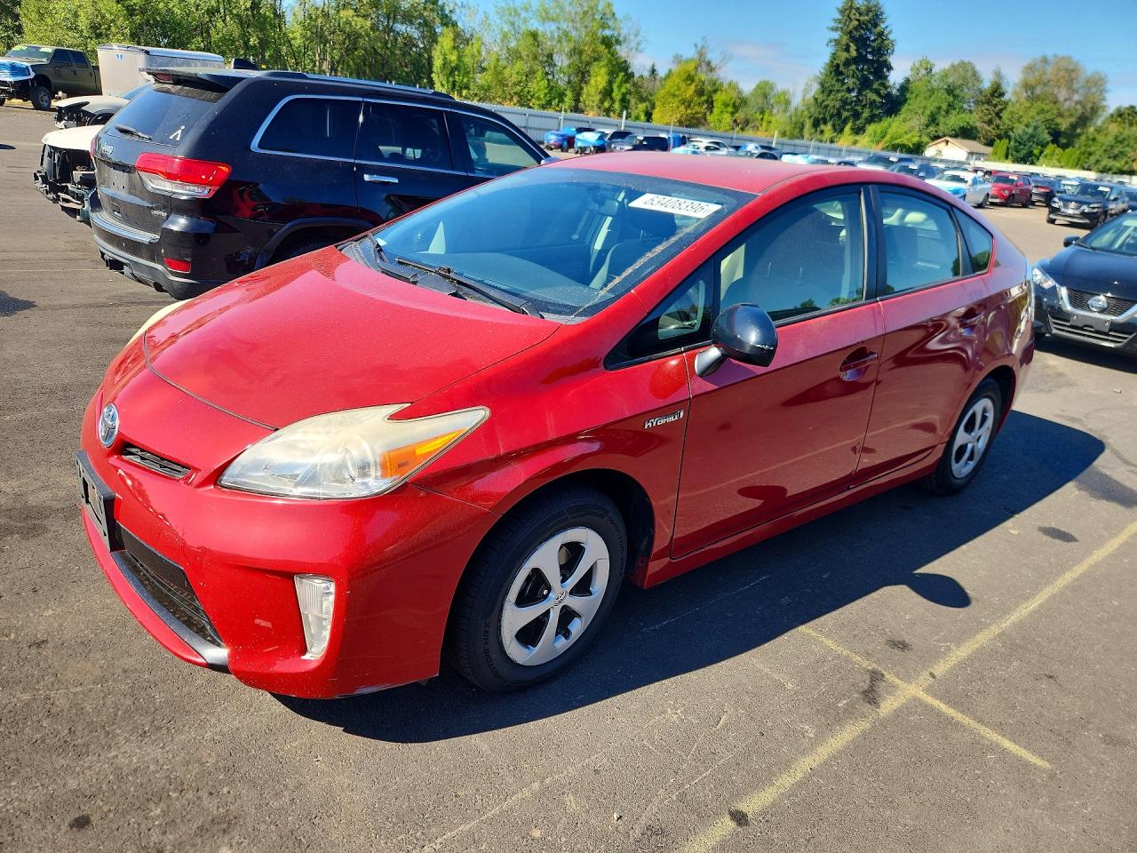 2012 Toyota Prius Two Красный vin: JTDKN3DU6C1576893
